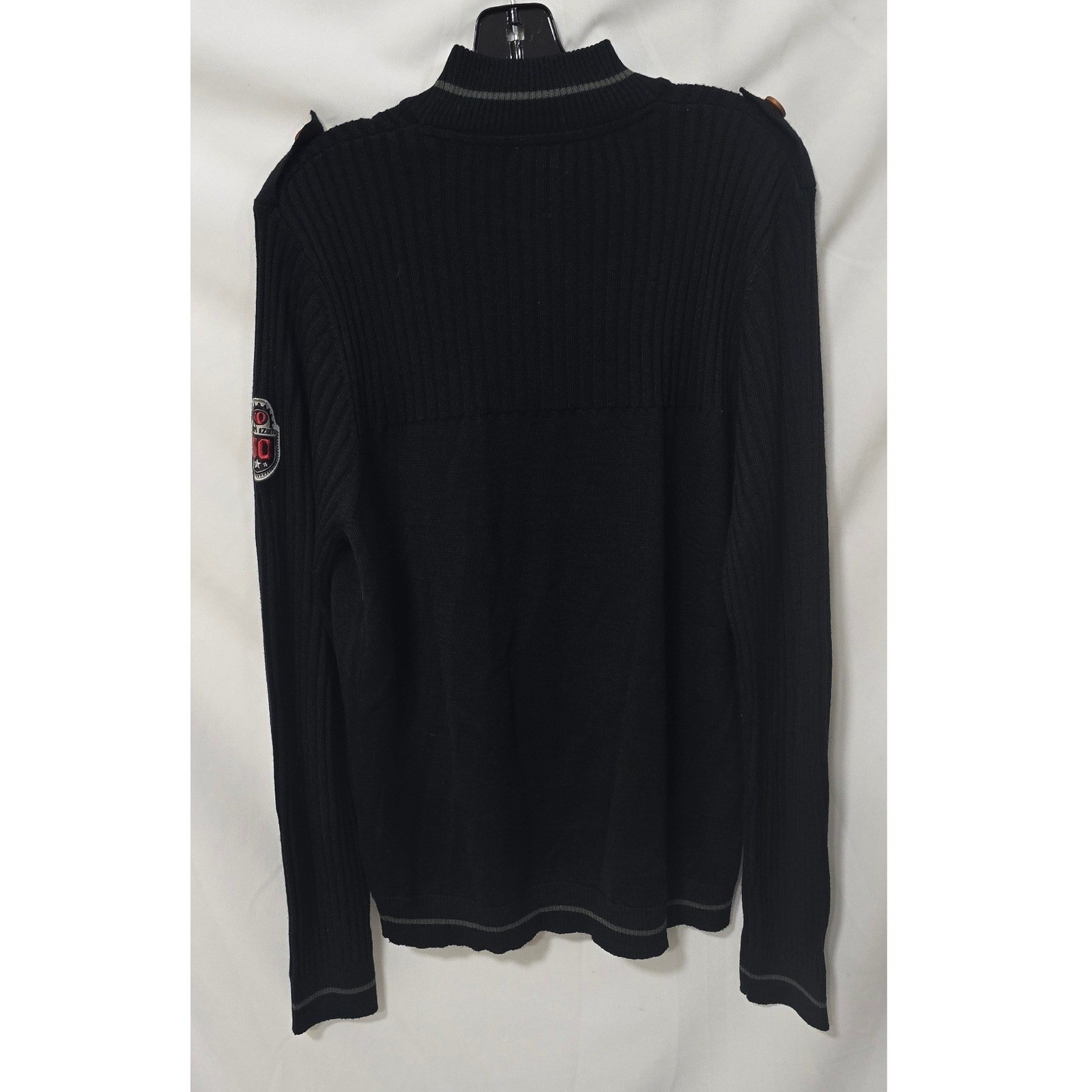 Pearl Izumi men L wool blend ribbed 3/4 zip long sleeve black cycling base layer