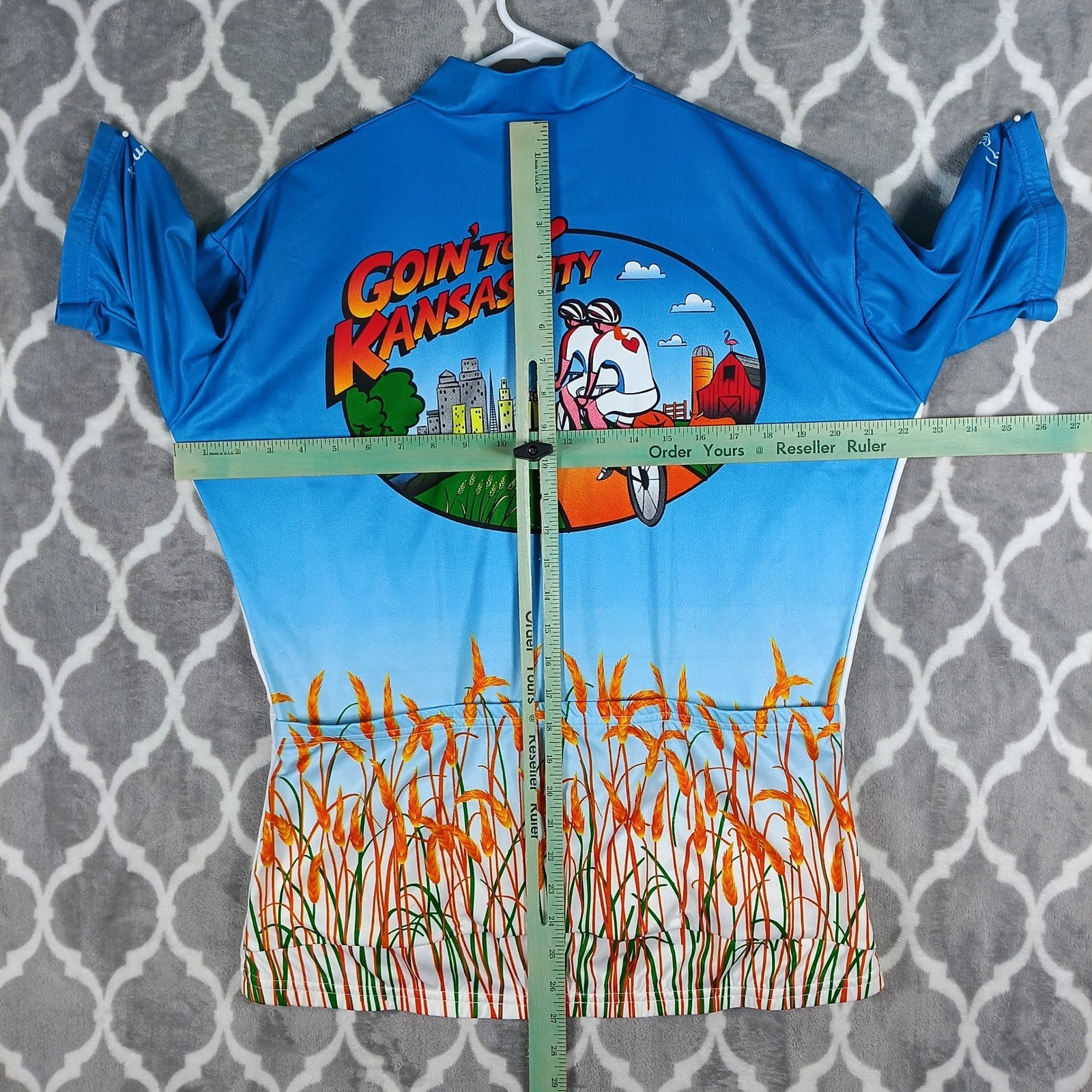VOmax Cycling Jersey Men XL Blue 2002 Kansas City MTR 3/4 Zip USA