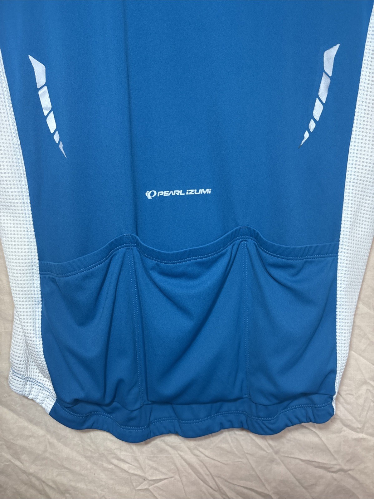 PEARL IZUMI Elite Series Cycling Jersey Mens Large Blue White Bicycle