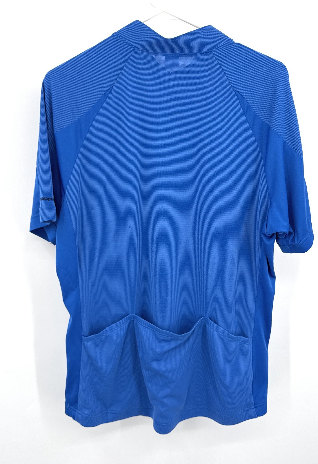 Patagonia XL 1/2 Zip Short Sleeve Blue Bike Jersey Cycling