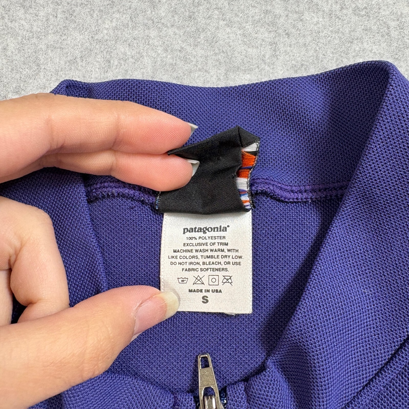Vintage Patagonia Shirt Men Small Purple Capilene Cycling Jersey Made USA READ
