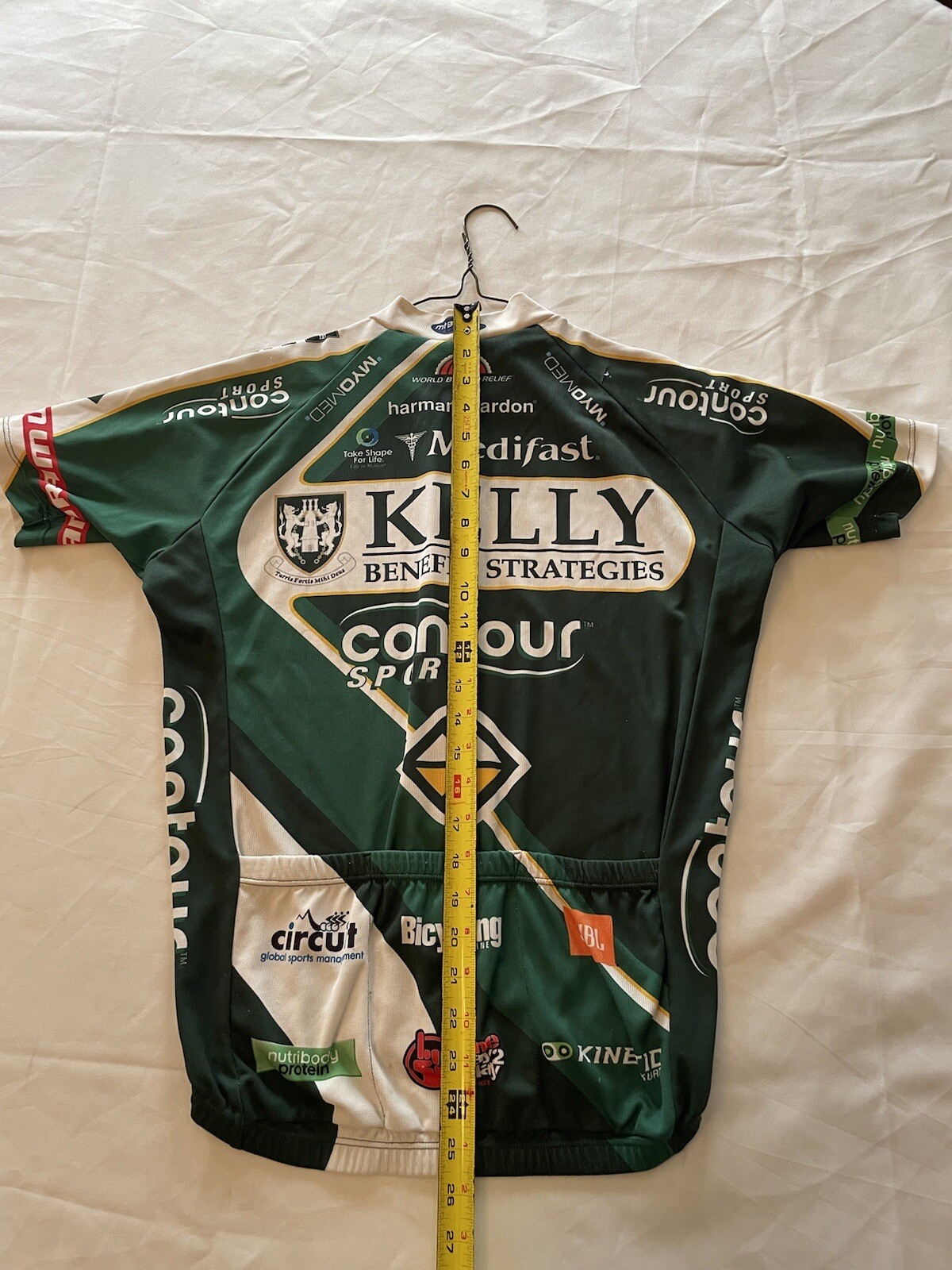Bicycle Bike Jersey Full Zipper Short Sleeve Summer GREEN