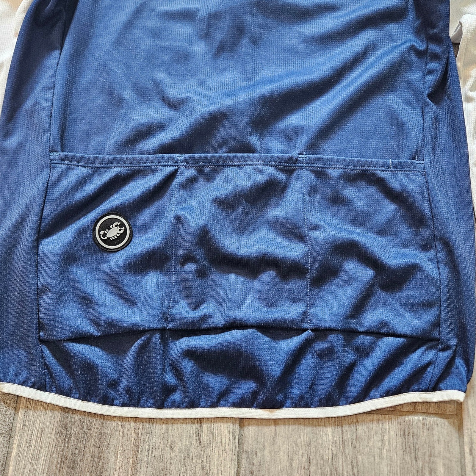 Castelli Cycling Jersey Mens L Blue White Long Sleeve Full Zip Pockets Bike Race