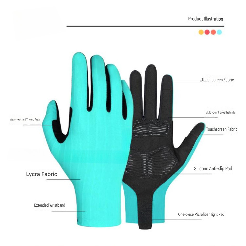 For Hot Weather Cycling Cycling Gloves Long Finger Gloves Breathable Elastic Fit