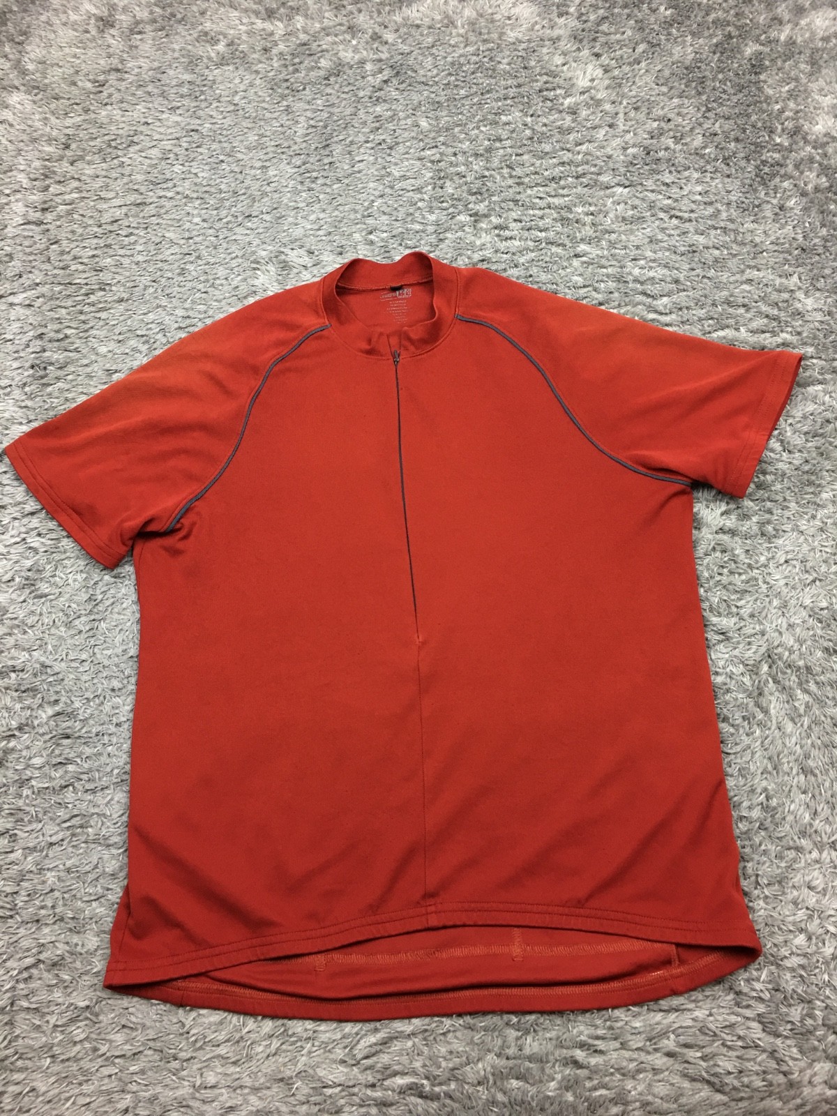 REI Cycling Jersey Mens Size Large 1/2 Zip Orange Faded Short Sleeve Stretch