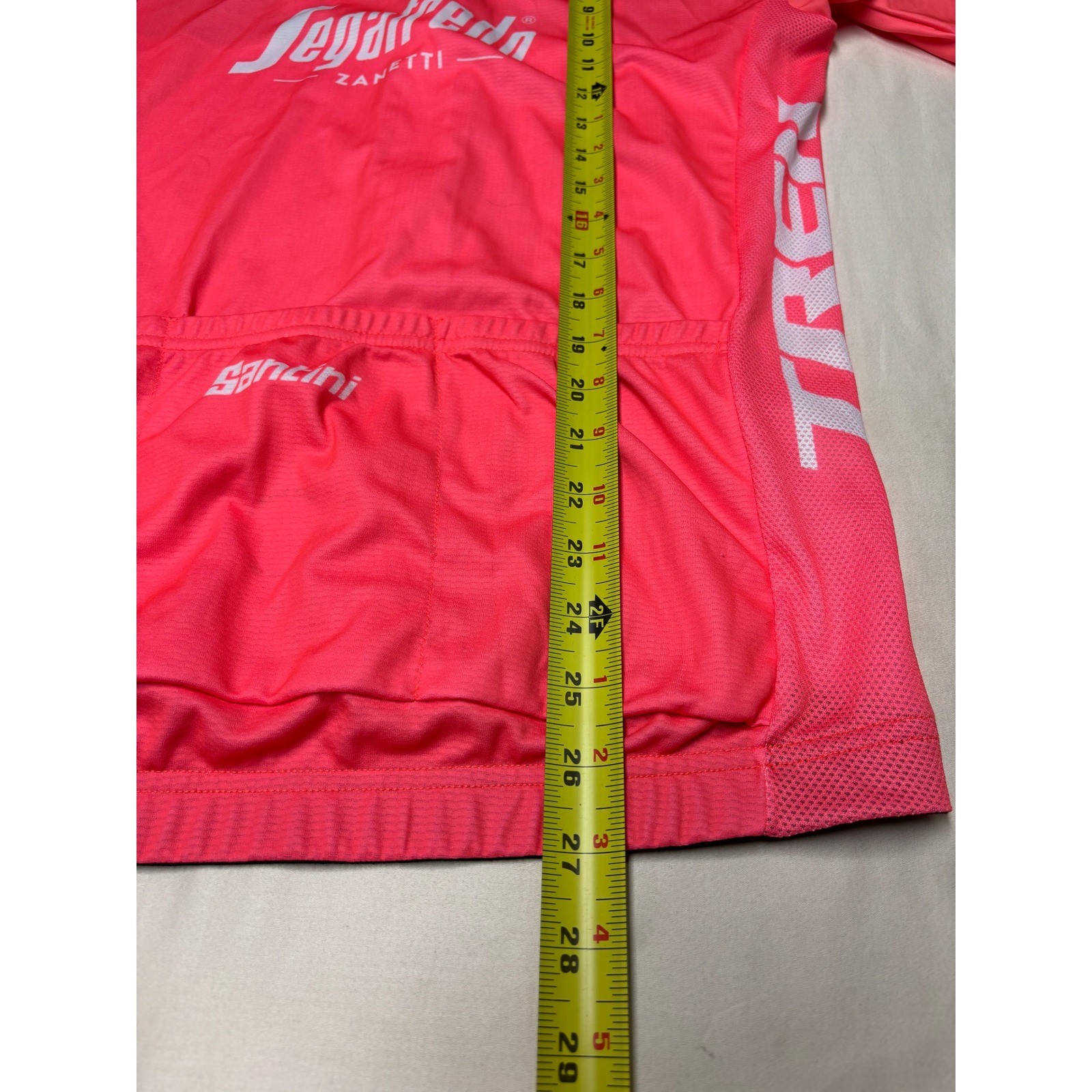 Santini Trek Segafredo Mens Cycling Jersey Pink Navy Short Sleeve Size L Italy