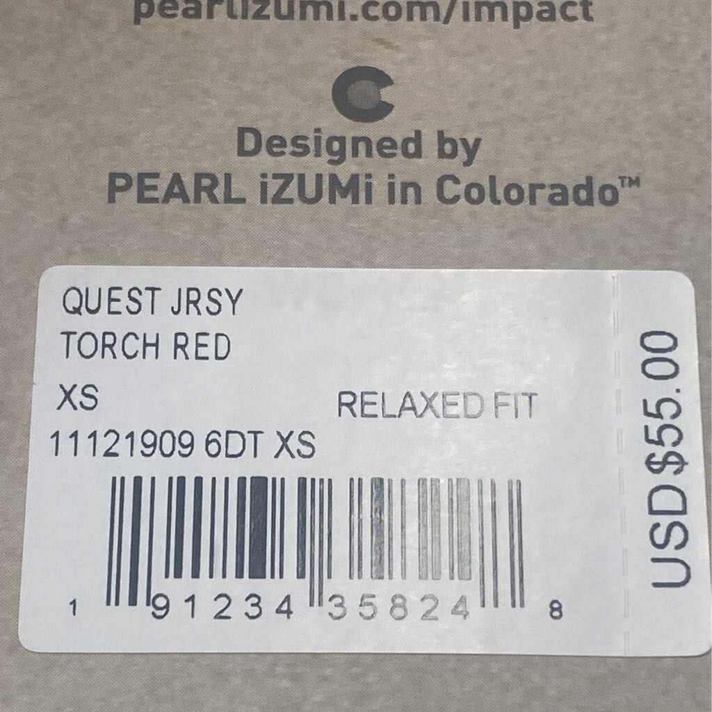 Pearl Izumi Mens Quest Cycling Jersey Red Relaxed Fit Zip Up Mock Neck XS New