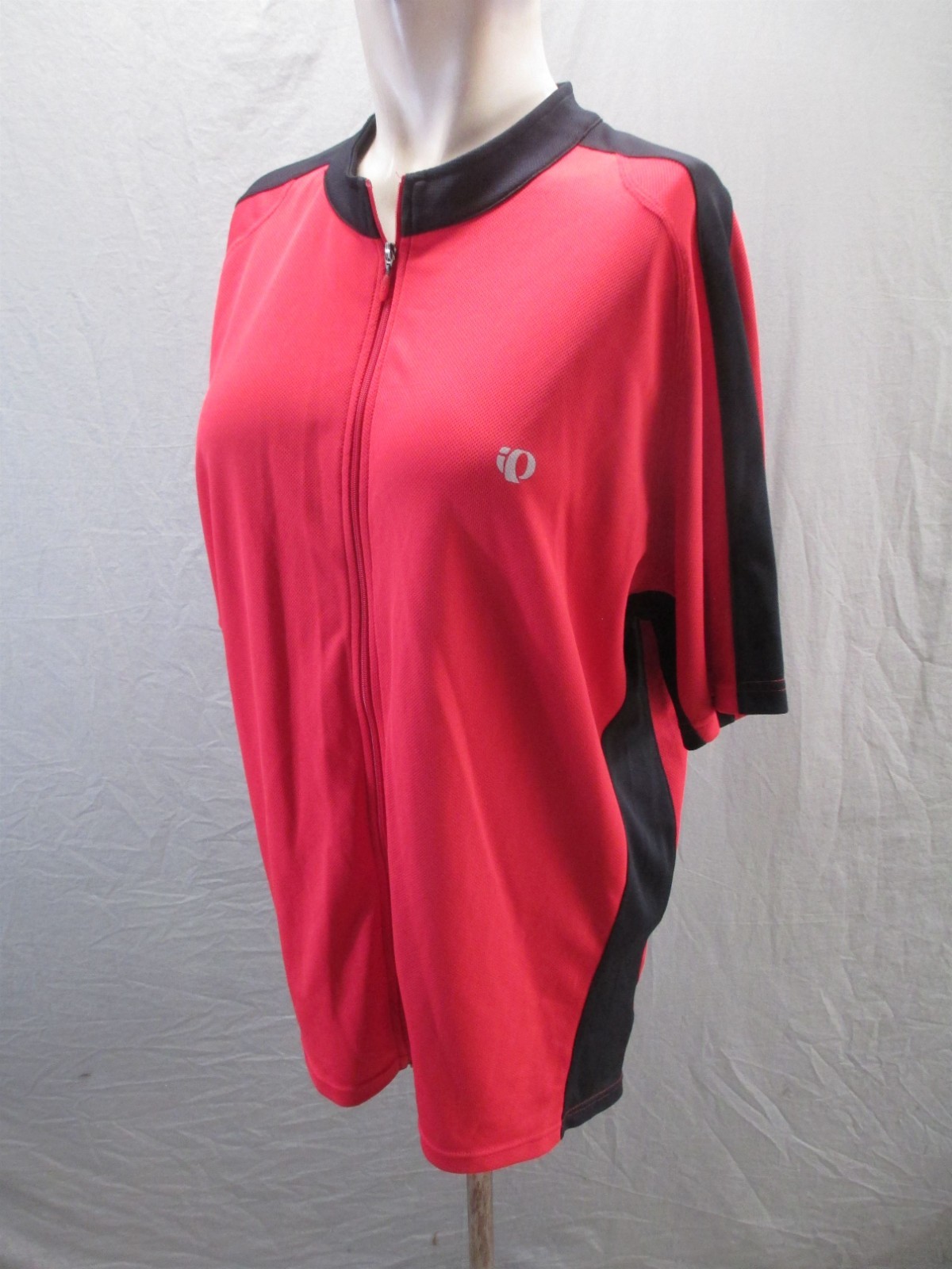 Pearl Izumi Size XL Mens Red Cycling Stretch Back Pocket Full Zip Sport Top 359