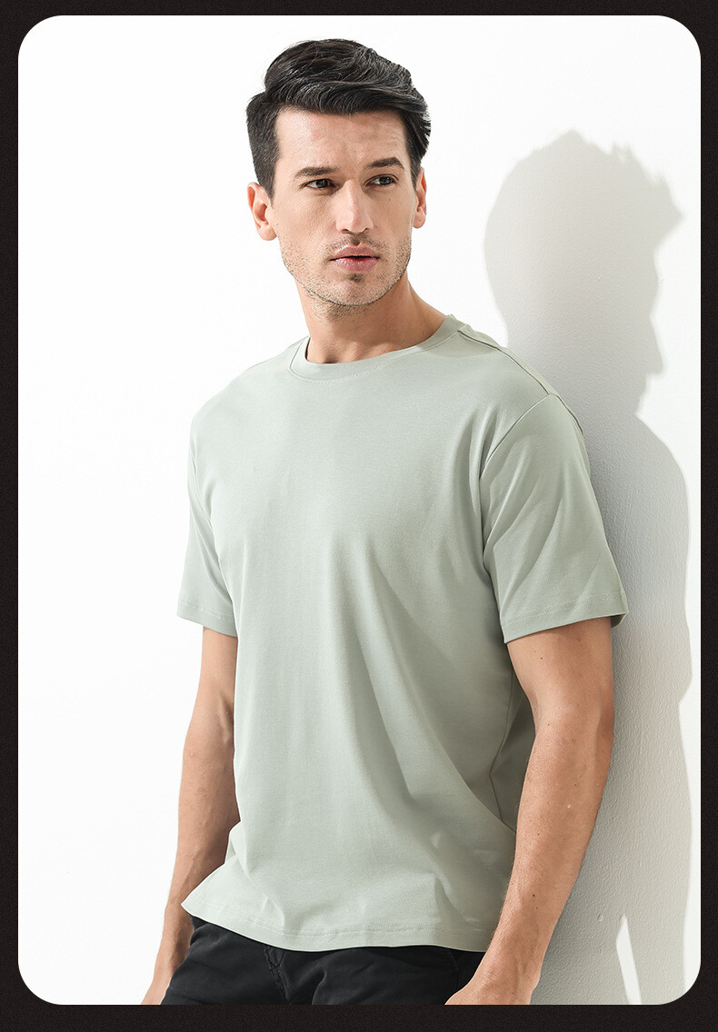 Men’s Casual Round Neck Base Shirt New Short Sleeve Antibacterial Summer T-Shirt
