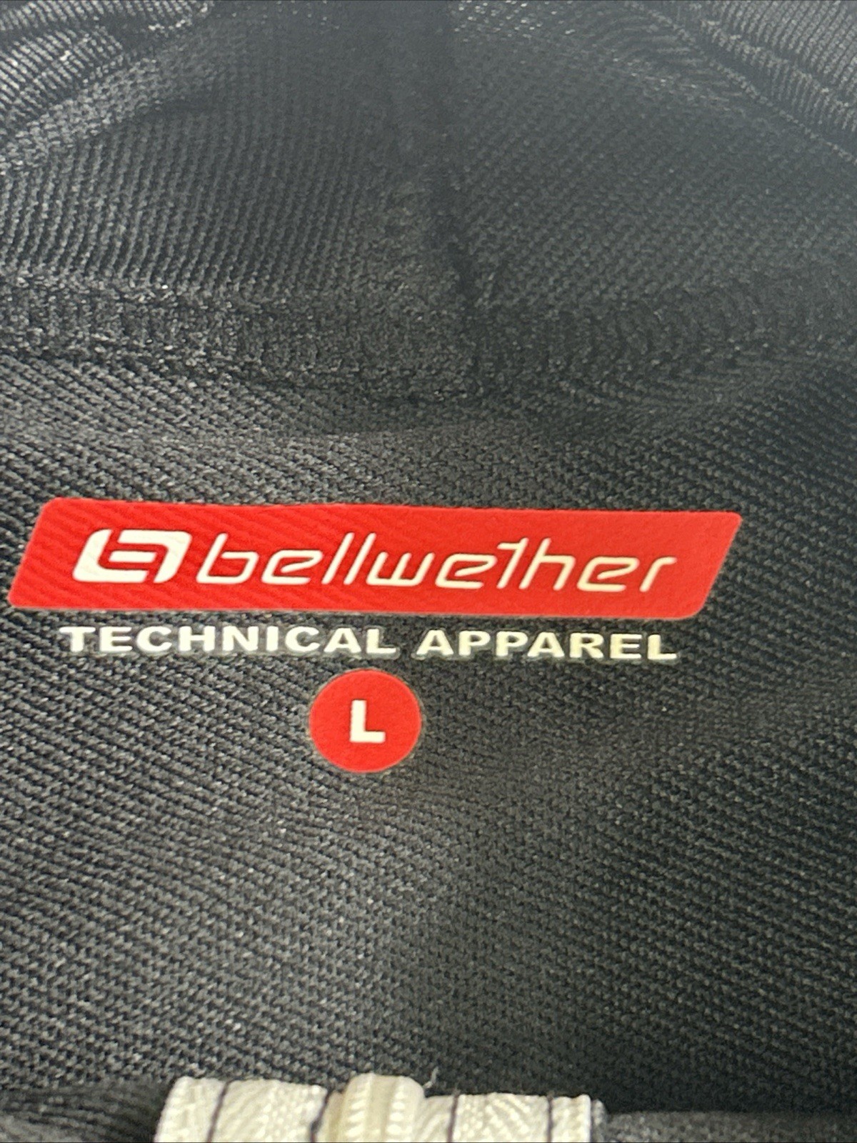 Bellweather Cycling Jersey Mens Large Black Red White 1/4 Zip Pockets Athletic