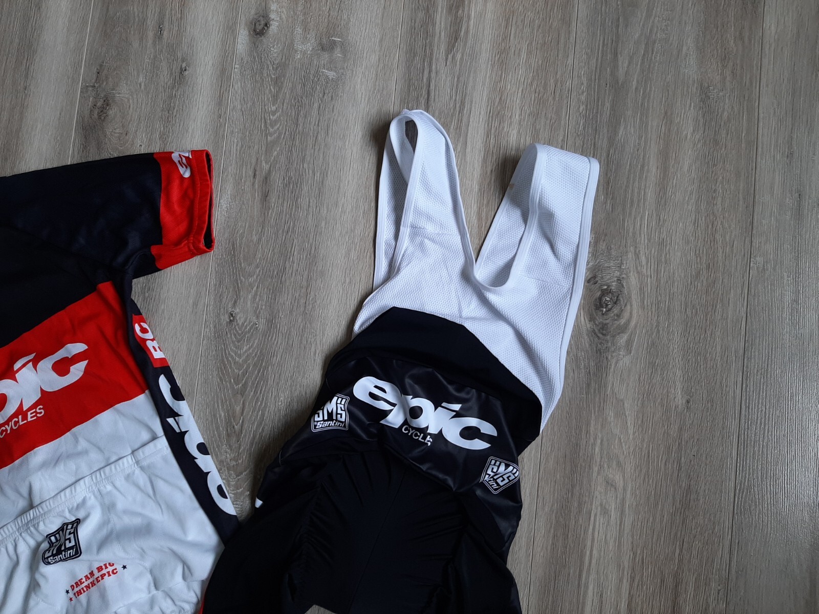 Epic Cycles Team Cycling Shirt SMS Santini Jersey Cycle Set Bib Shorts Size S