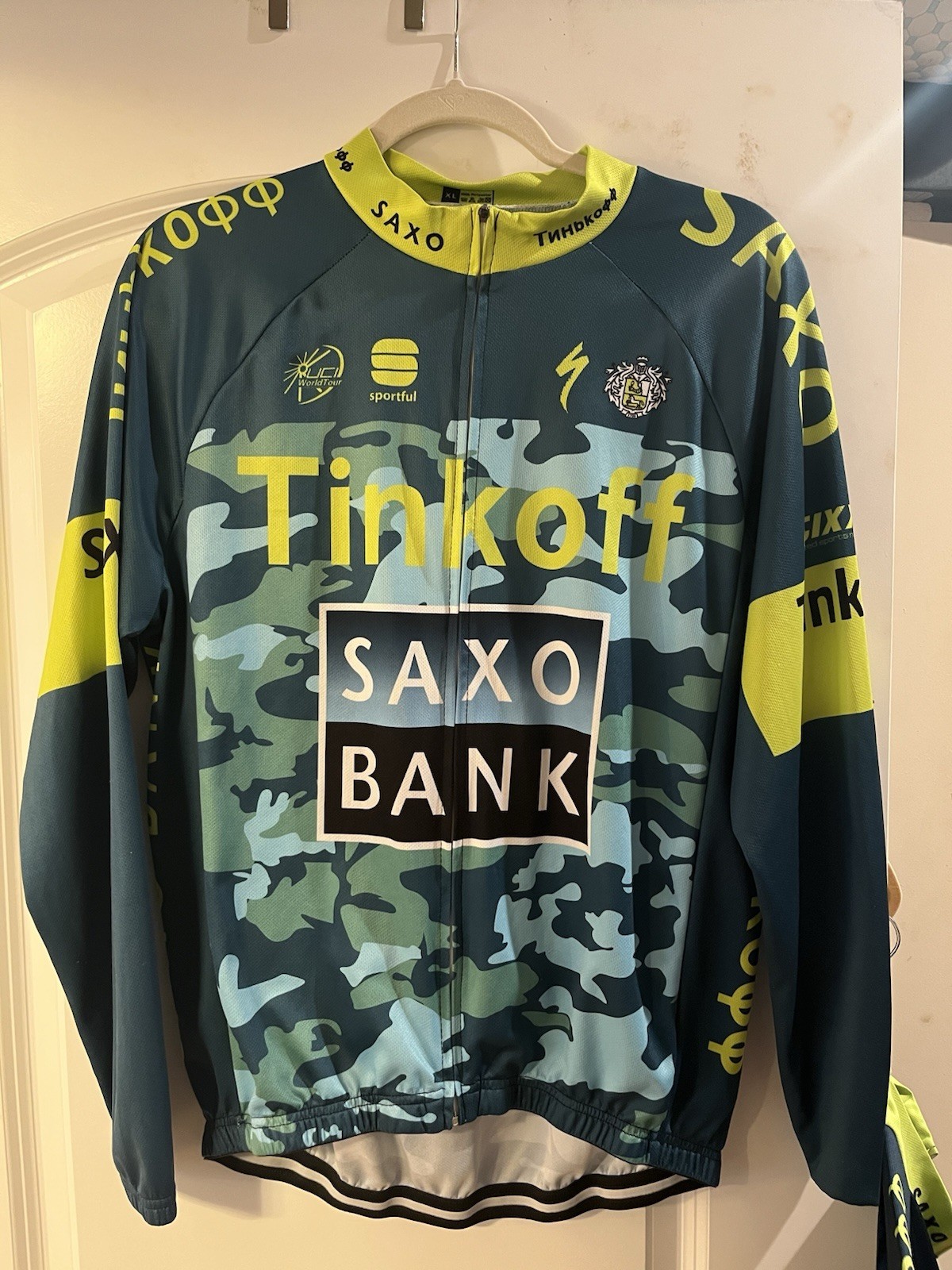Cycling Tinkoff Saxo Bank UCI World Tour Sportful Jersey Size XL Maroon Camo