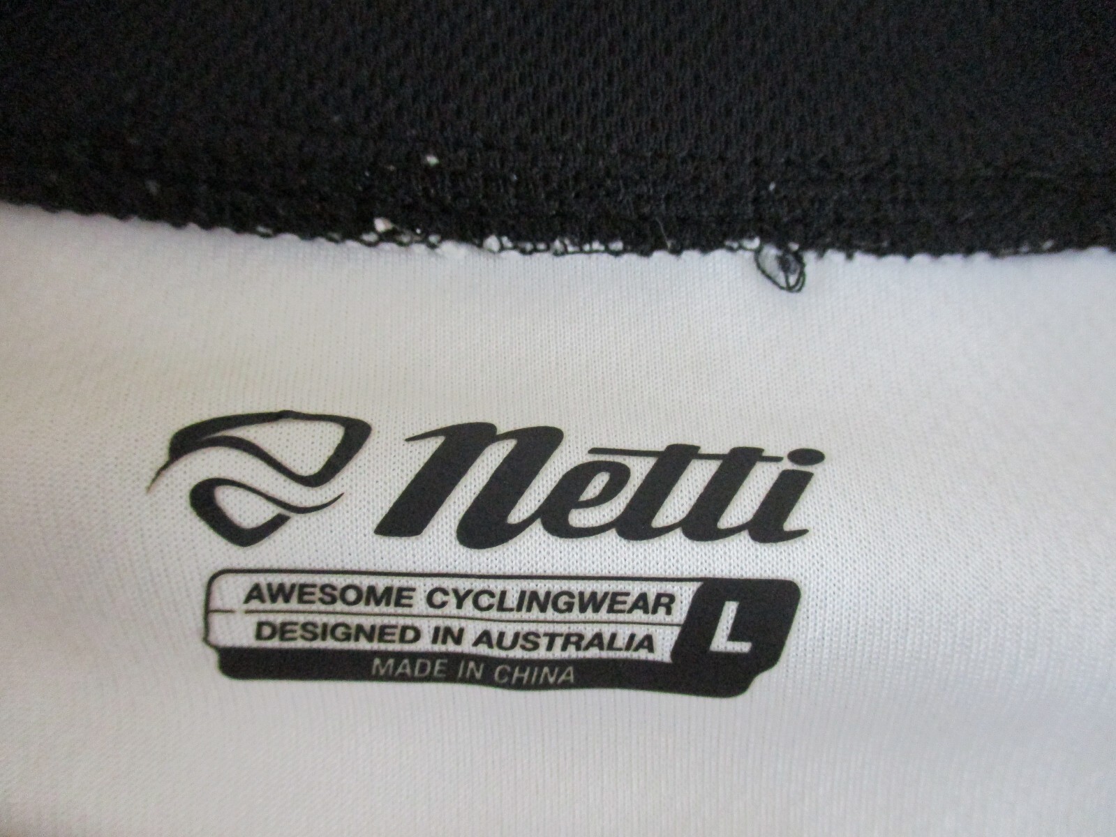Netti Cycle Top/Jersey Large Short Sleeve Collared Full Zip Black Cycling MTB
