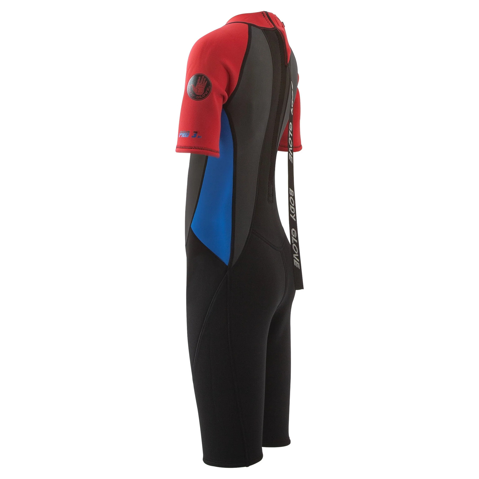 Body Glove Pro3 Junior Short Sleeve Spring Wetsuit, 2/1mm Neoprene, Back Zip, Re