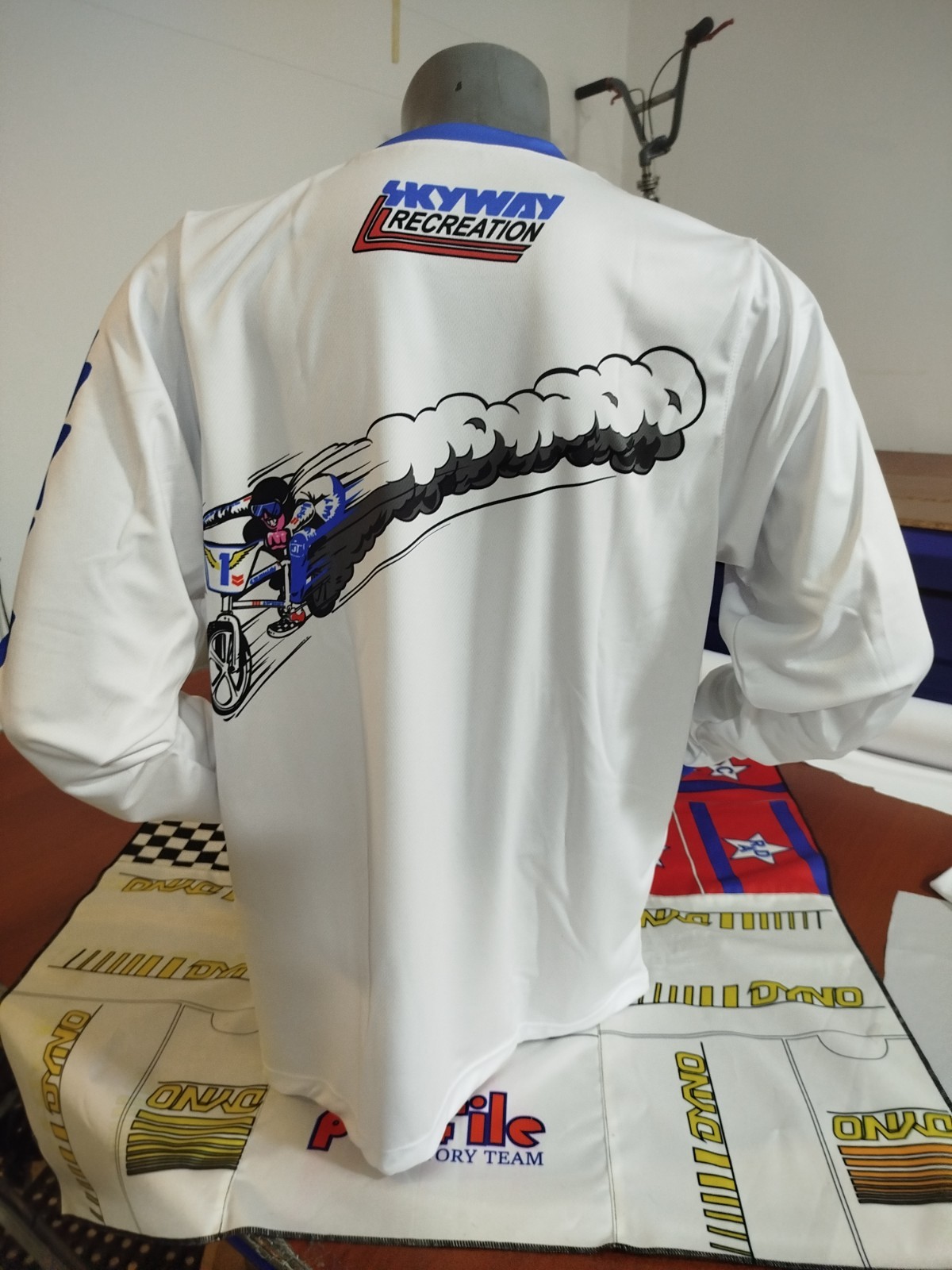 OLD SCHOOL BIKE JERSEY CLASSIC BMX JERSEY RACE BIKE SHIRT BMX VINTAGE M SKY WAY