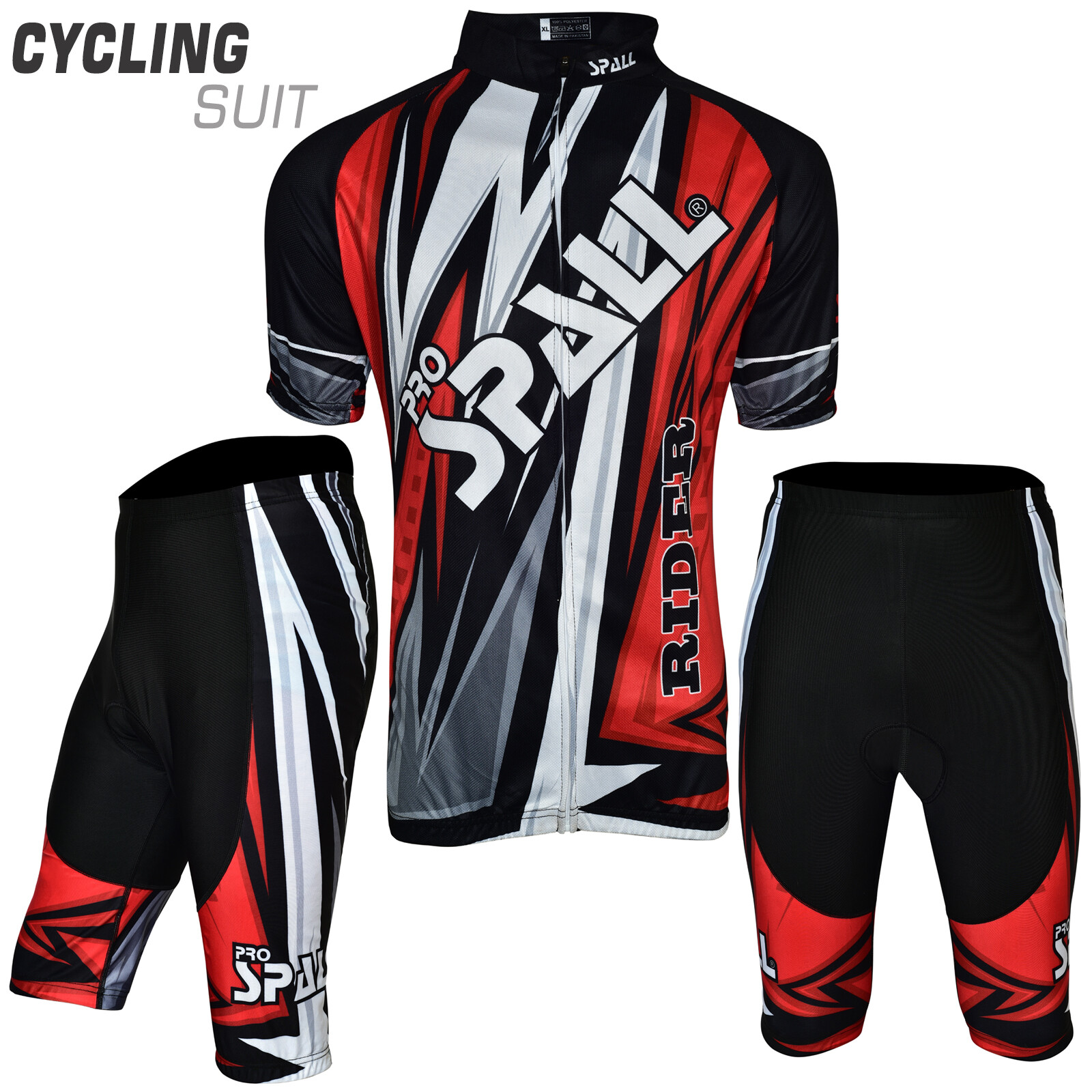Mens Bike Cycling Jersey Short Sleeve Tops Bicycle Shirt Padded Short Suit Set