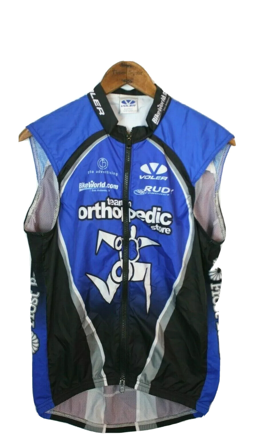 Voler Cycling Jersey Mens Small Blue Full Zip Team Orthopedic Race Raglan