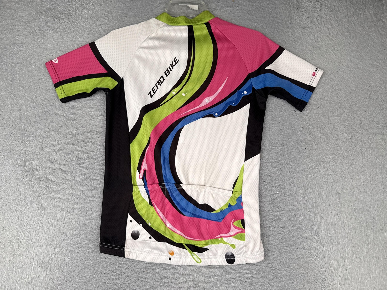 Zero Bike Cycling Jersey Womems Small Multicolor Full Zip Short Sleeve Pockets