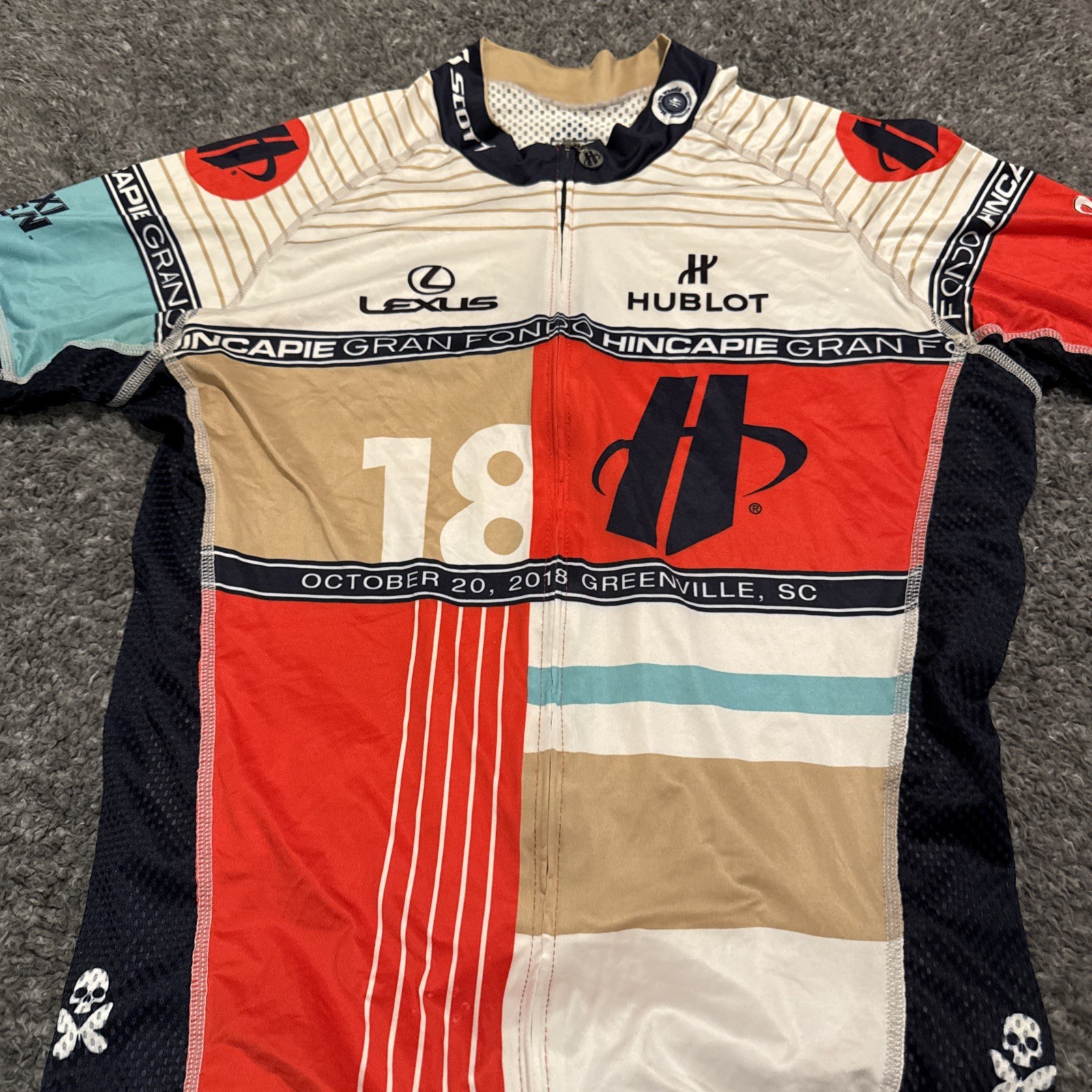 Hincapie Cycling Jersey Mens Medium Multi Color 2018 Gran Fondo Greenville SC