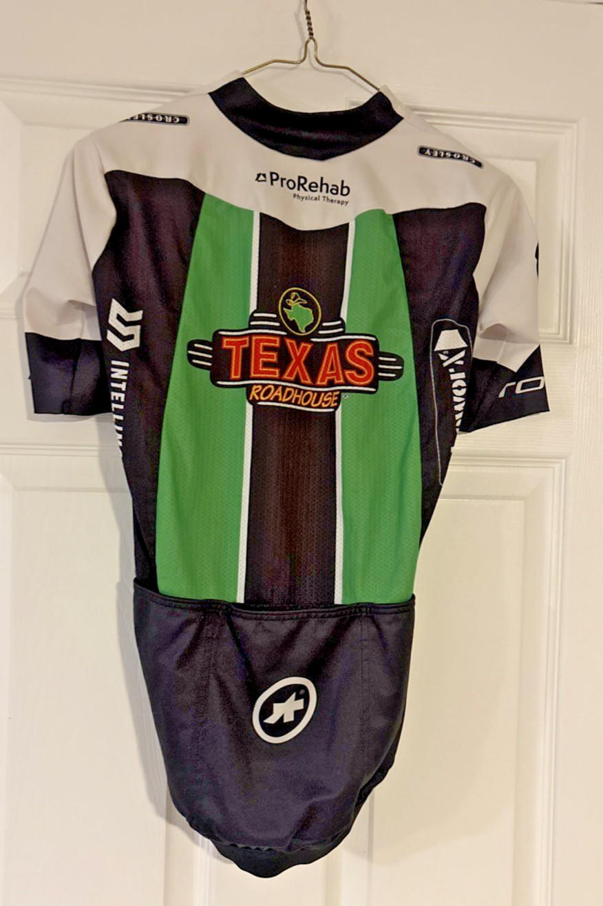 Assos Men’s Small Texas Roadhouse Short Sleeved Cycling Jersey Gripper Waist