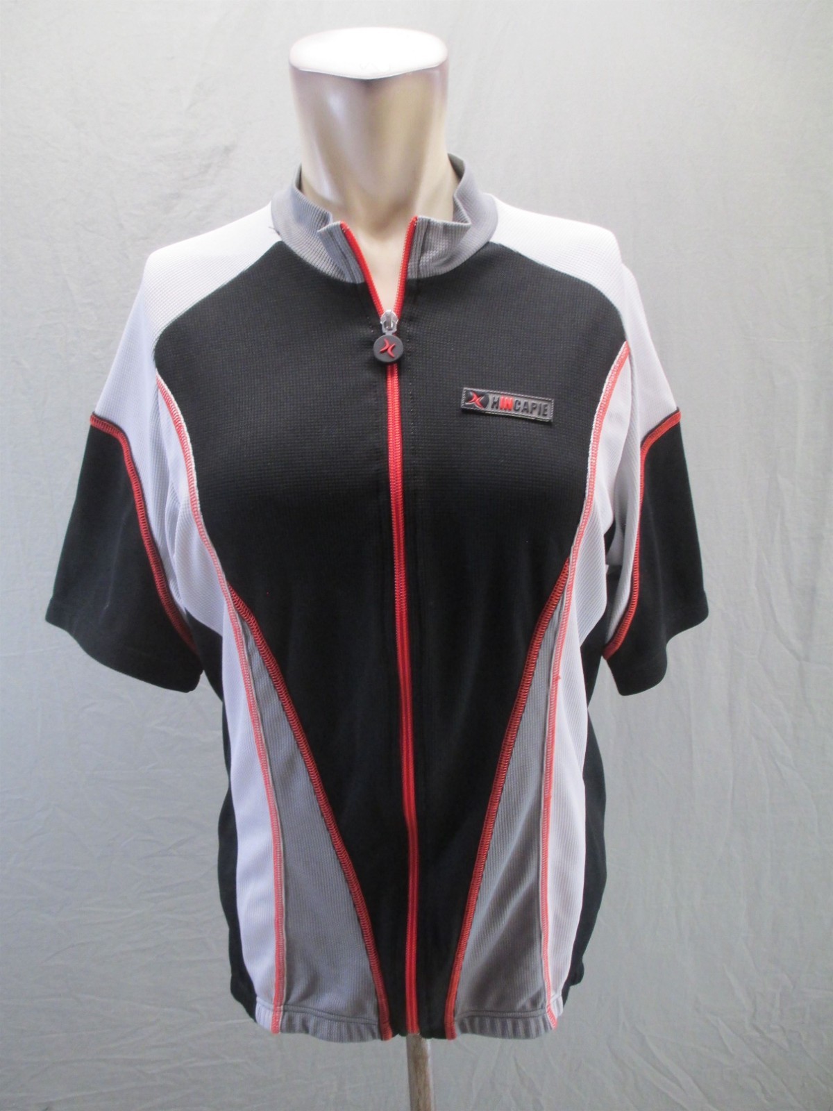 Hincapie Size XL Mens Multicolor Cycling Stretch Short Sleeve Full Zip Top 681