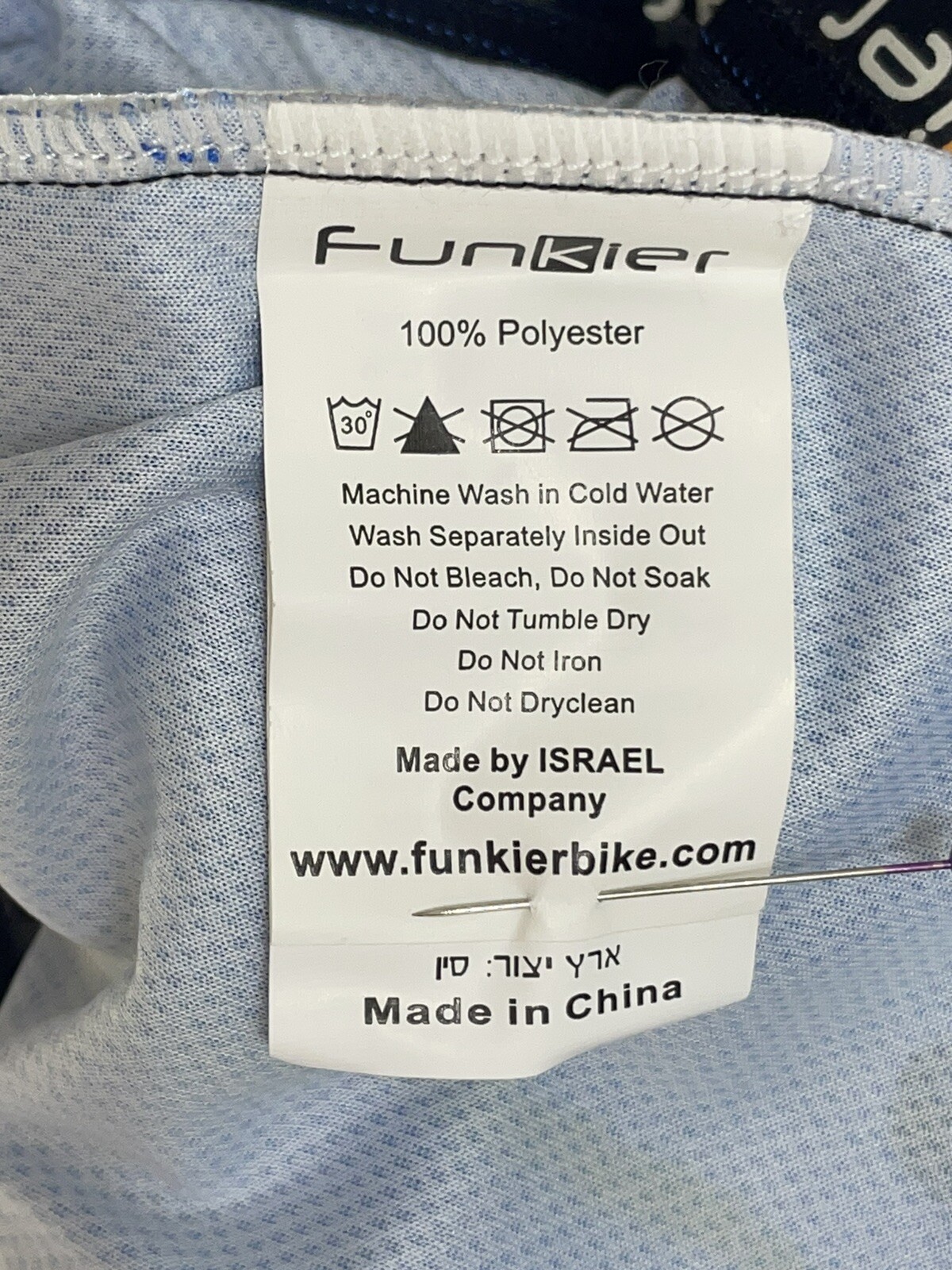 Funkier Ormat Size L Blue Black Red Bicycling Jersey Top Shirt Short Sleeves EUC