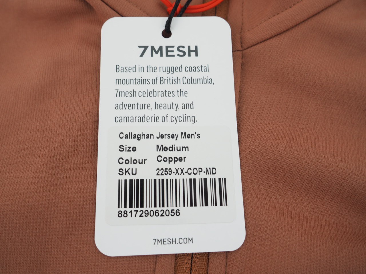 7mesh Men’s Callaghan Merino Cycling Long Sleeve Jersey Size Medium Copper