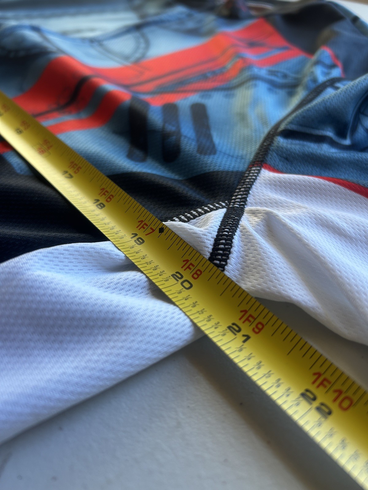 Primal Cycling Jersey Mens Large Blue Red Short Sleeve Sprockets Chains Pockets