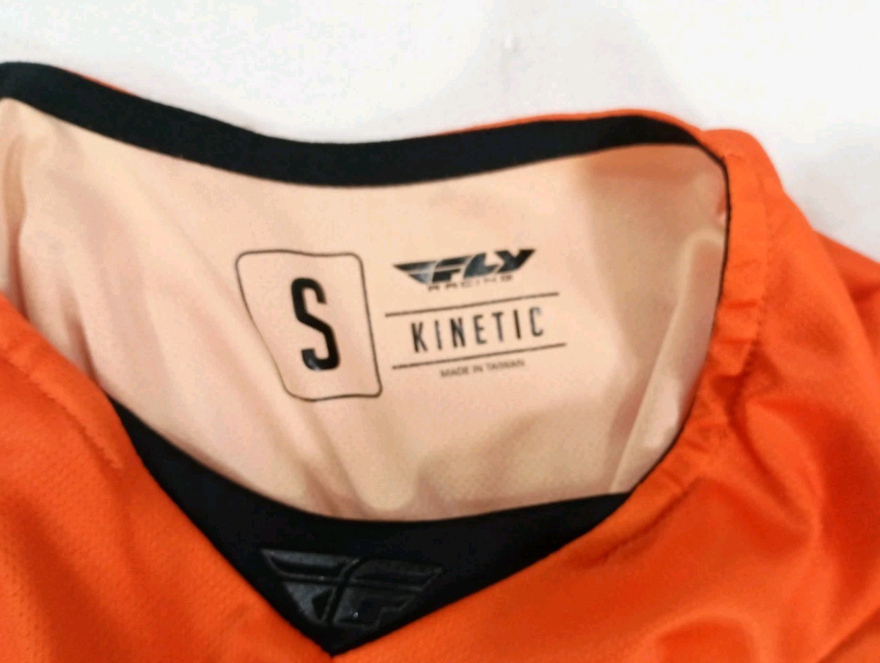 Kinetic Fly Racing Orange Black Long Sleeve Shirt Jersey Mens Small Motocross