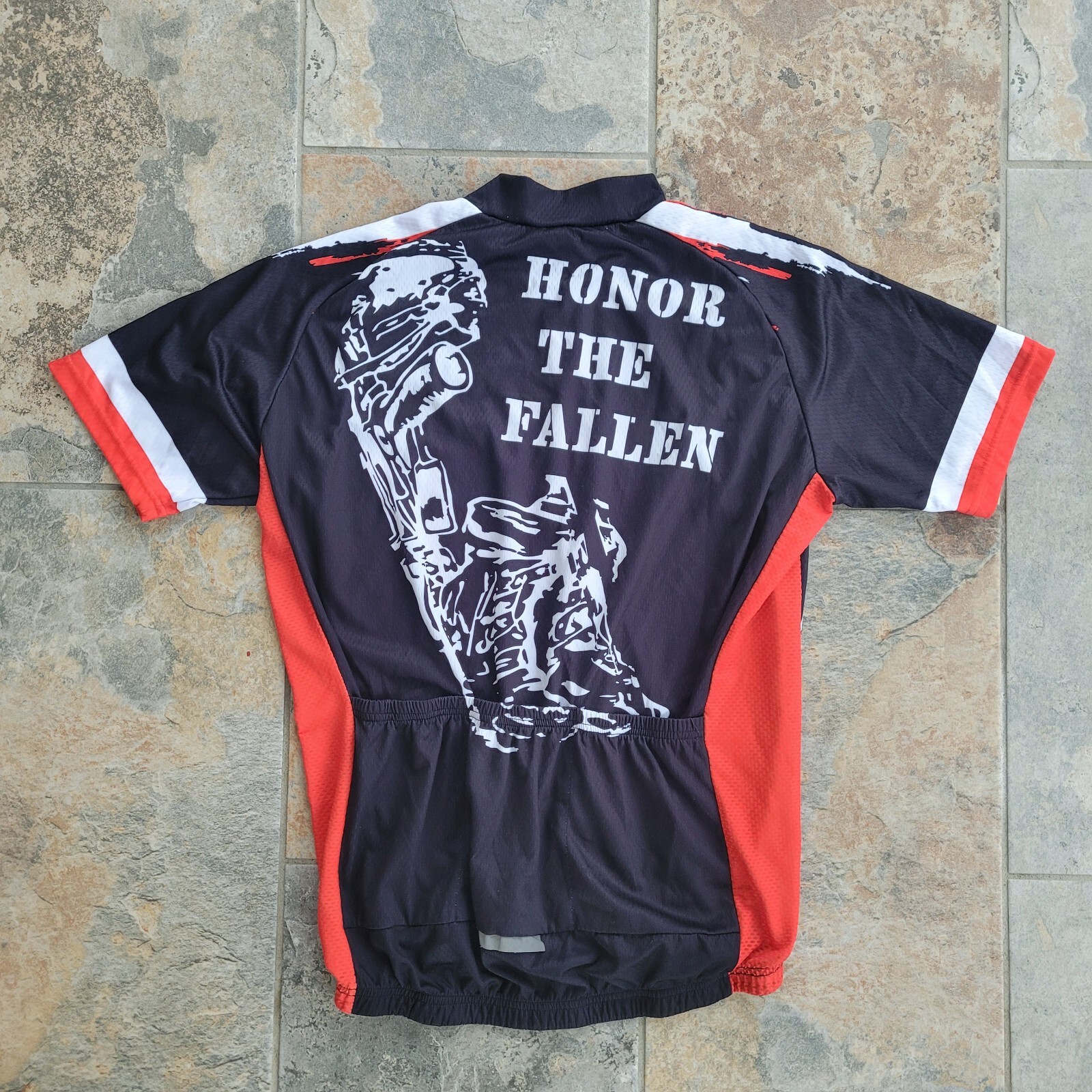 Cycling Jersey Full Zip Short Sleeve Honor the Fallen Men Size XL 100% Poly