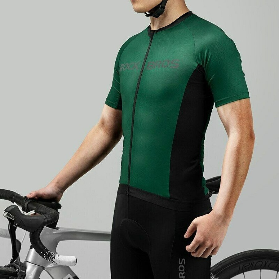 ROCKBROS Summer Cycling Jersey Men Breathable Shirt Quick Dry Bike Short Sleeves