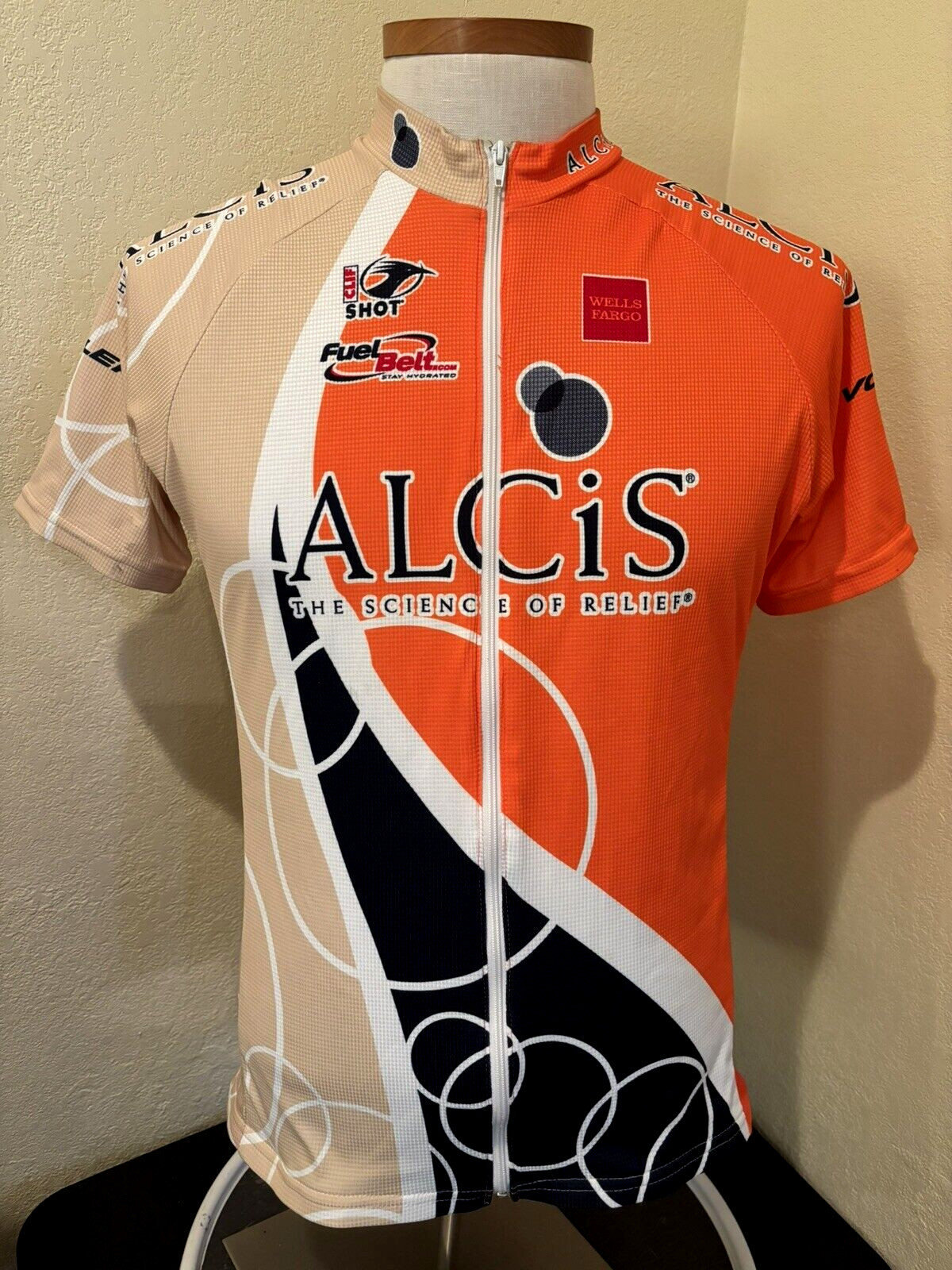 Voler Alcis Cycle Jersey Unisex Full Zip Orange Tan Black Shirt Adult USA Sz XL?