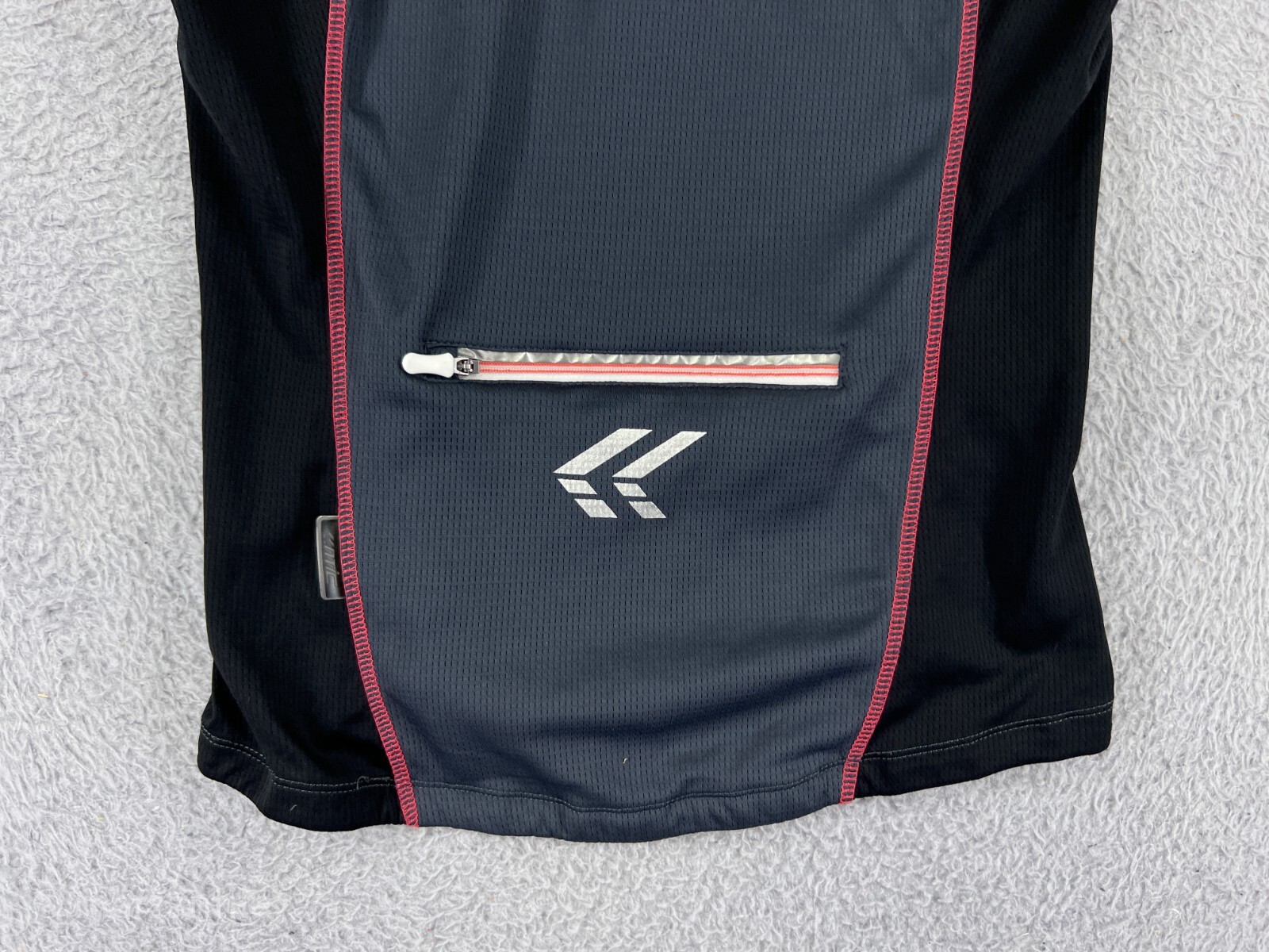 NTIC Cycling Jersey Mens Medium Black Gray 1/4 Zip Floral Power-Dry Polyester