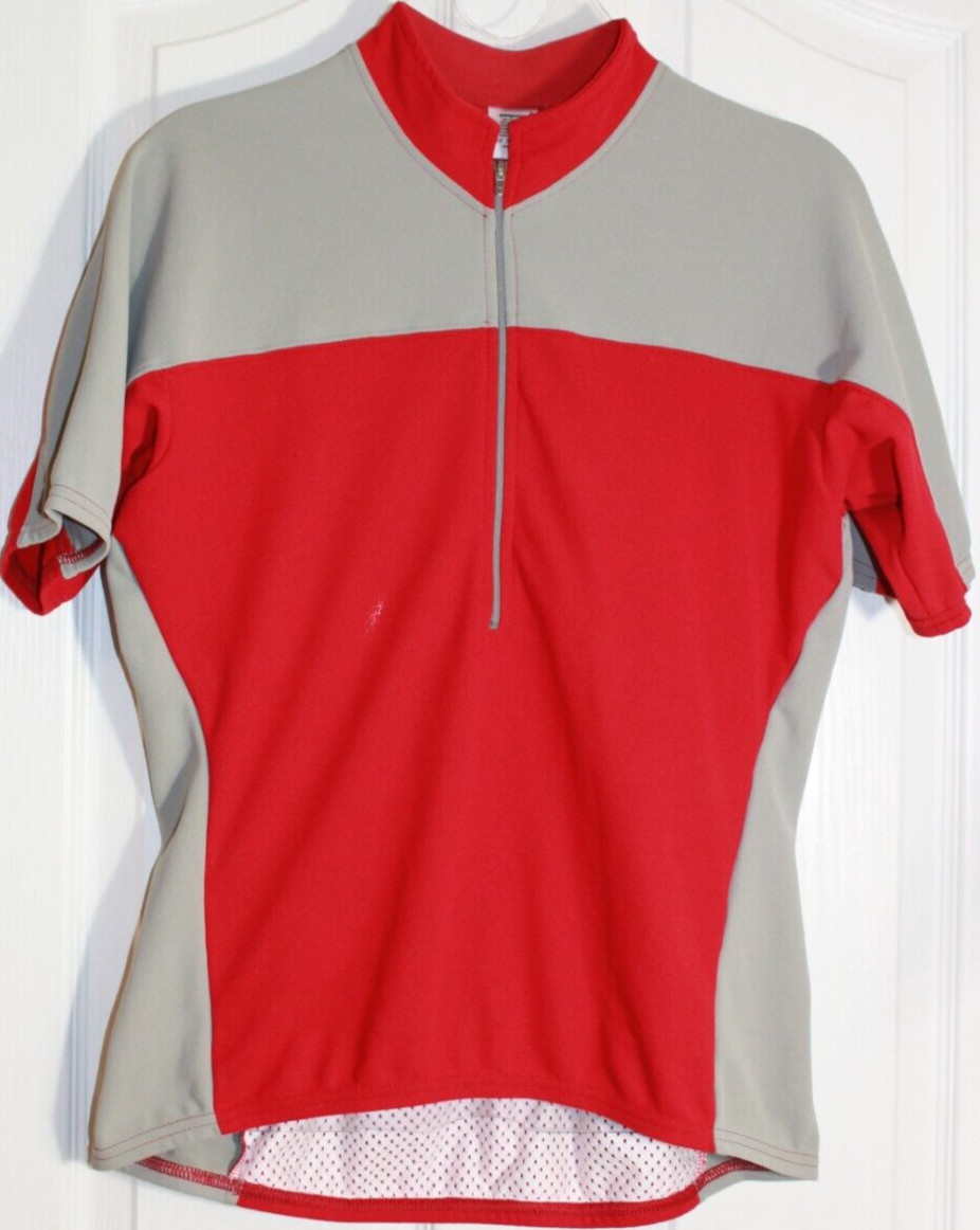 Patagonia Cycling Jersey Women’s Large Red Gray 1/2 Zip S/S USA MADE