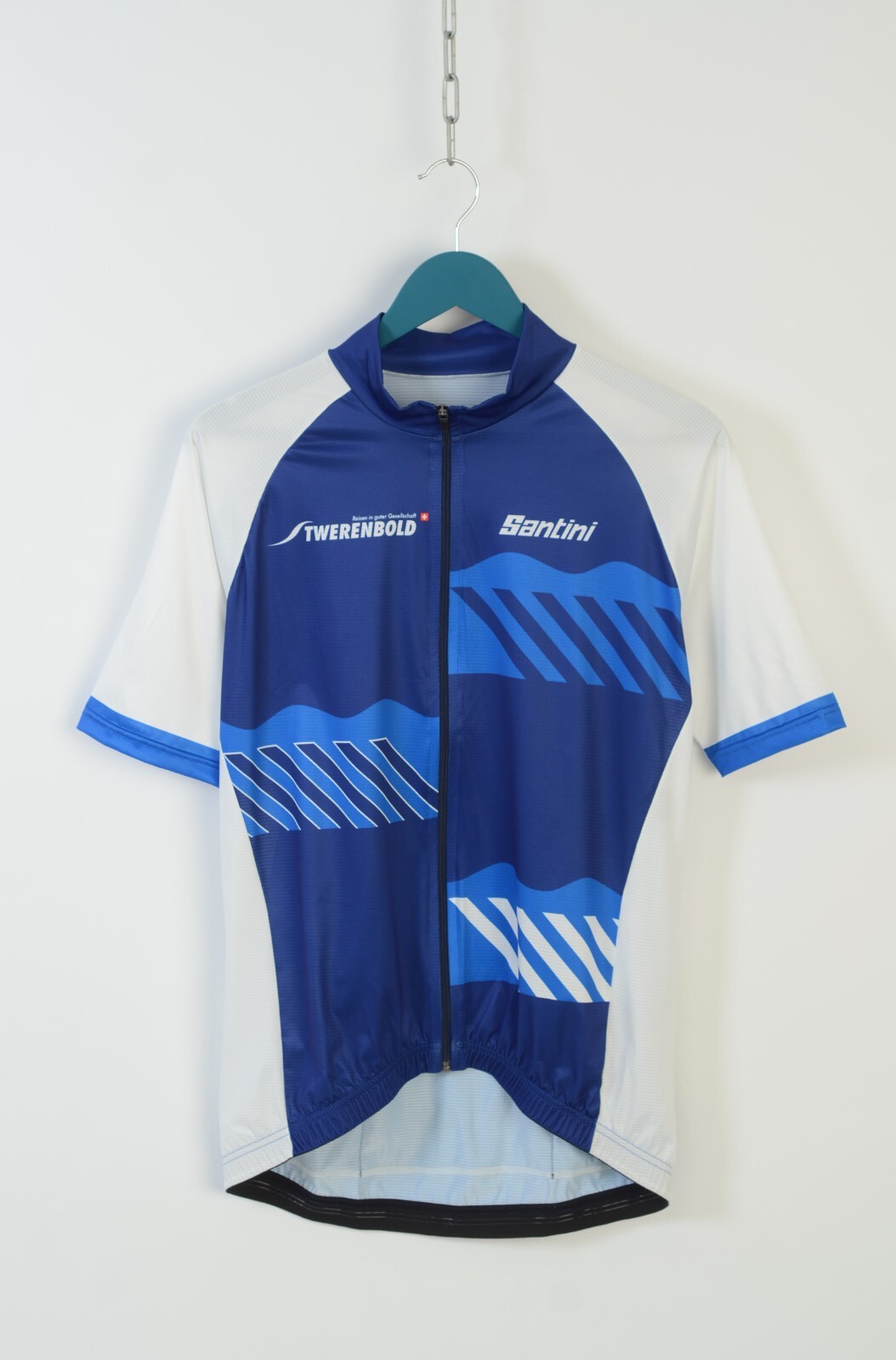Santini SMS Men’s Blue Full Zip Cycling Jersey Size XL-XXL Made in Albania