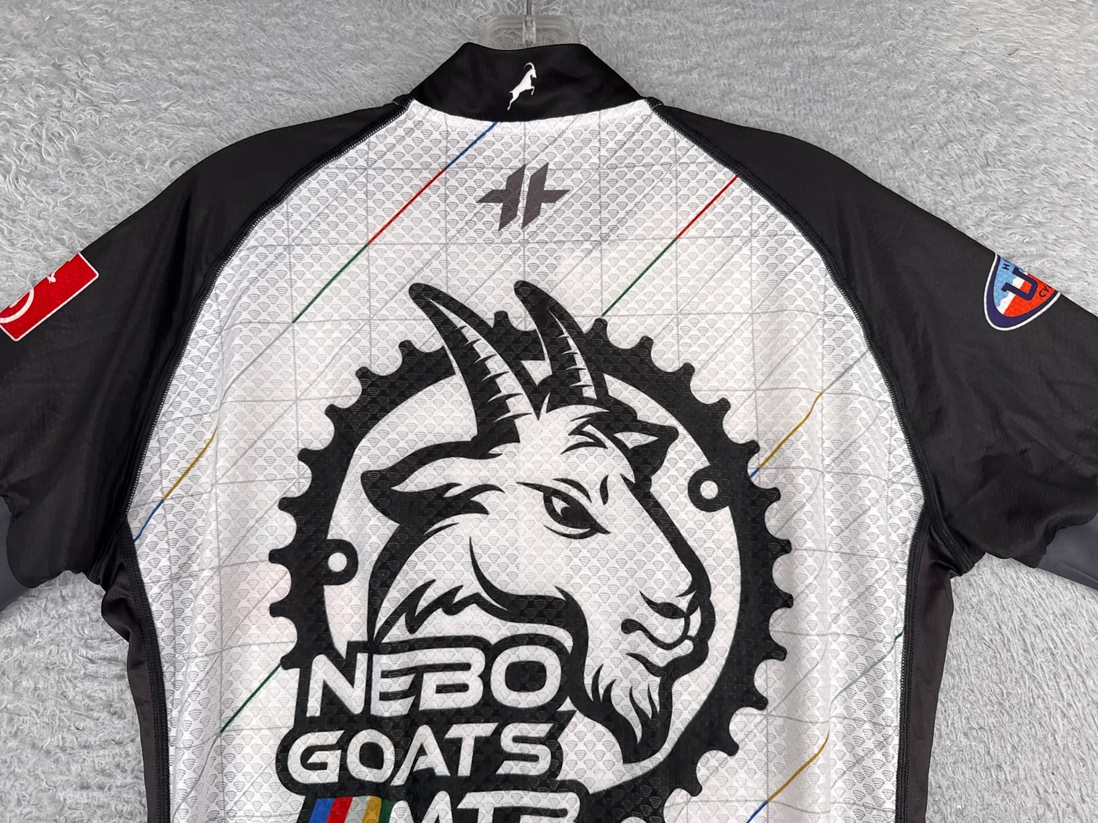 Hyperthreads Cycling Jersey Women Medium White Black NEBO Goats Full Zip Poly
