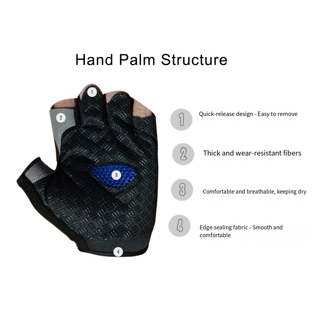UV Protective Half Finger Gloves with Non Slip Grip for Outdoor Sports