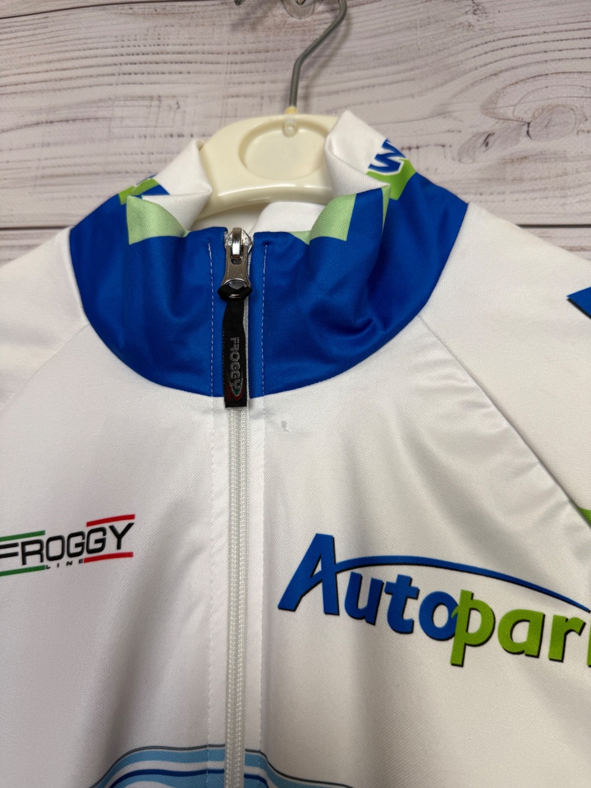 Froggy White Green Auto Logo Long Sleeve Bike Jersey Y2K Sportwear