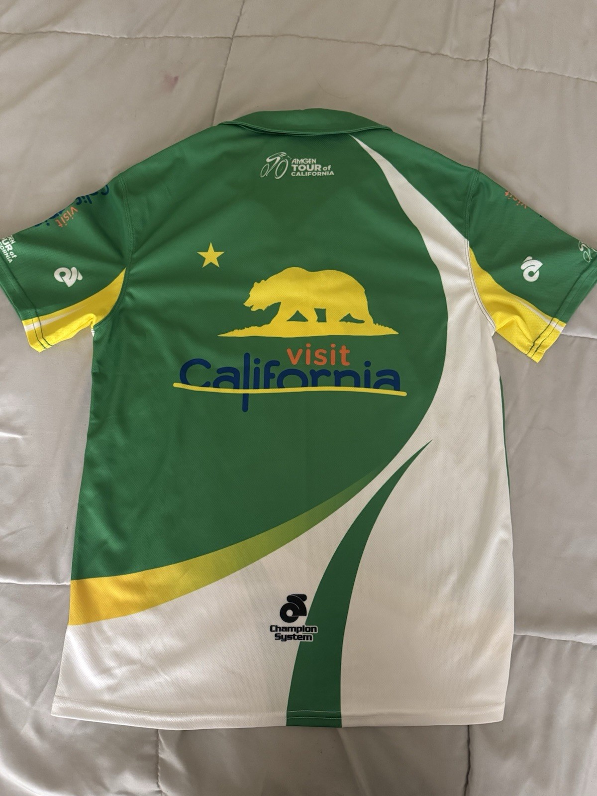Champion Sys Amgen Tour Visit California Men’s Cycling Jersey Polo Collared