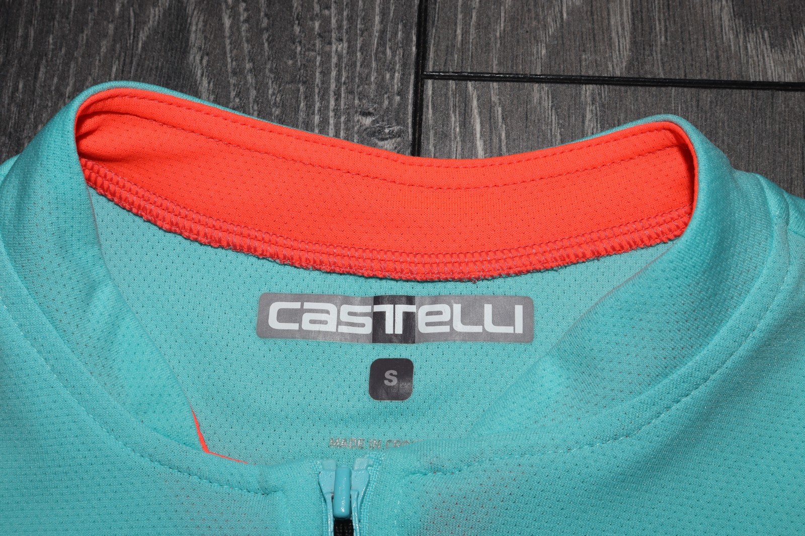 WOMEN’S SMALL CASTELLI CYCLING SHIRT JERSEY FULL ZIP BIKING BICYCLE TORQUOISE