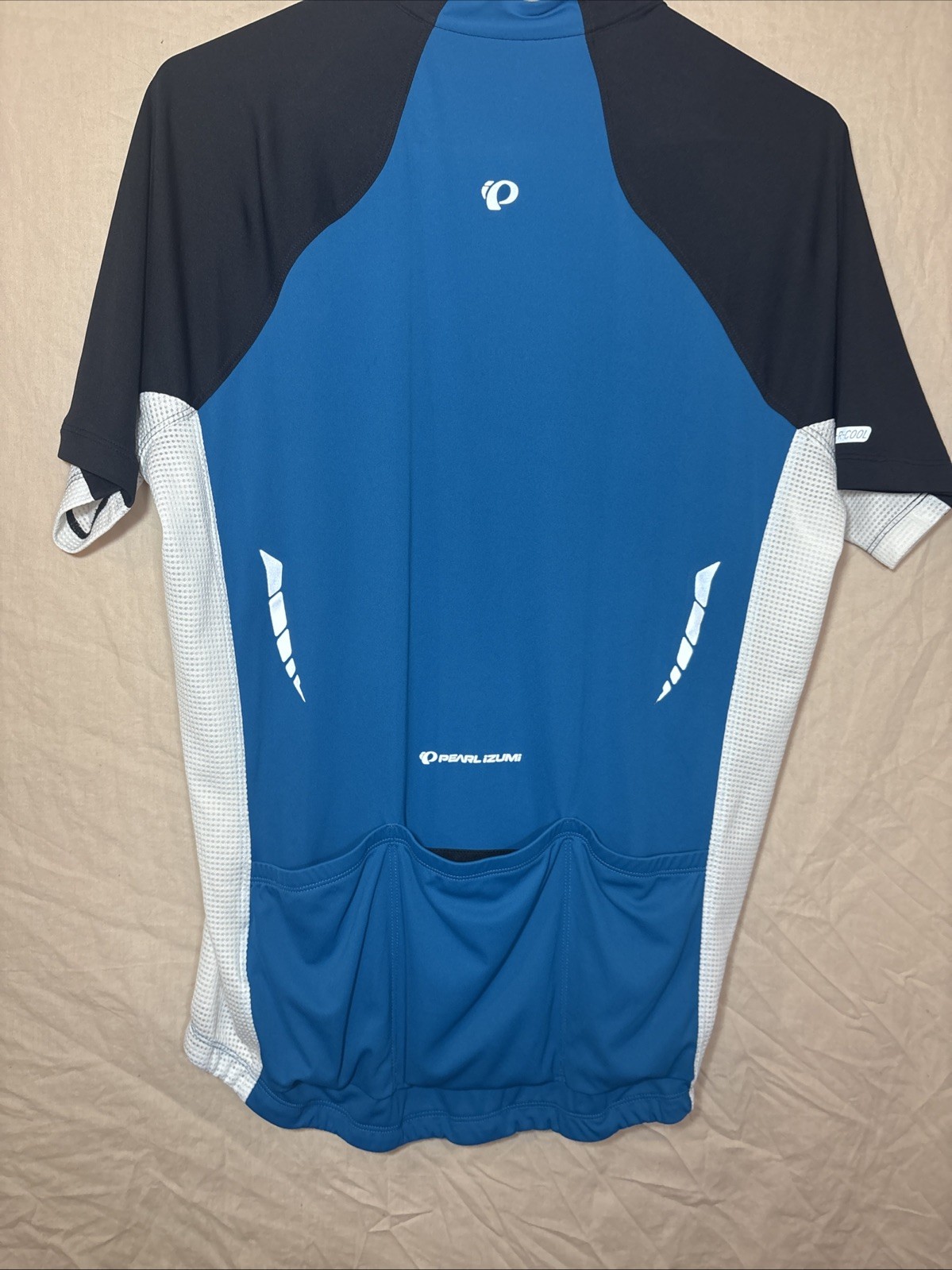 PEARL IZUMI Elite Series Cycling Jersey Mens Large Blue White Bicycle