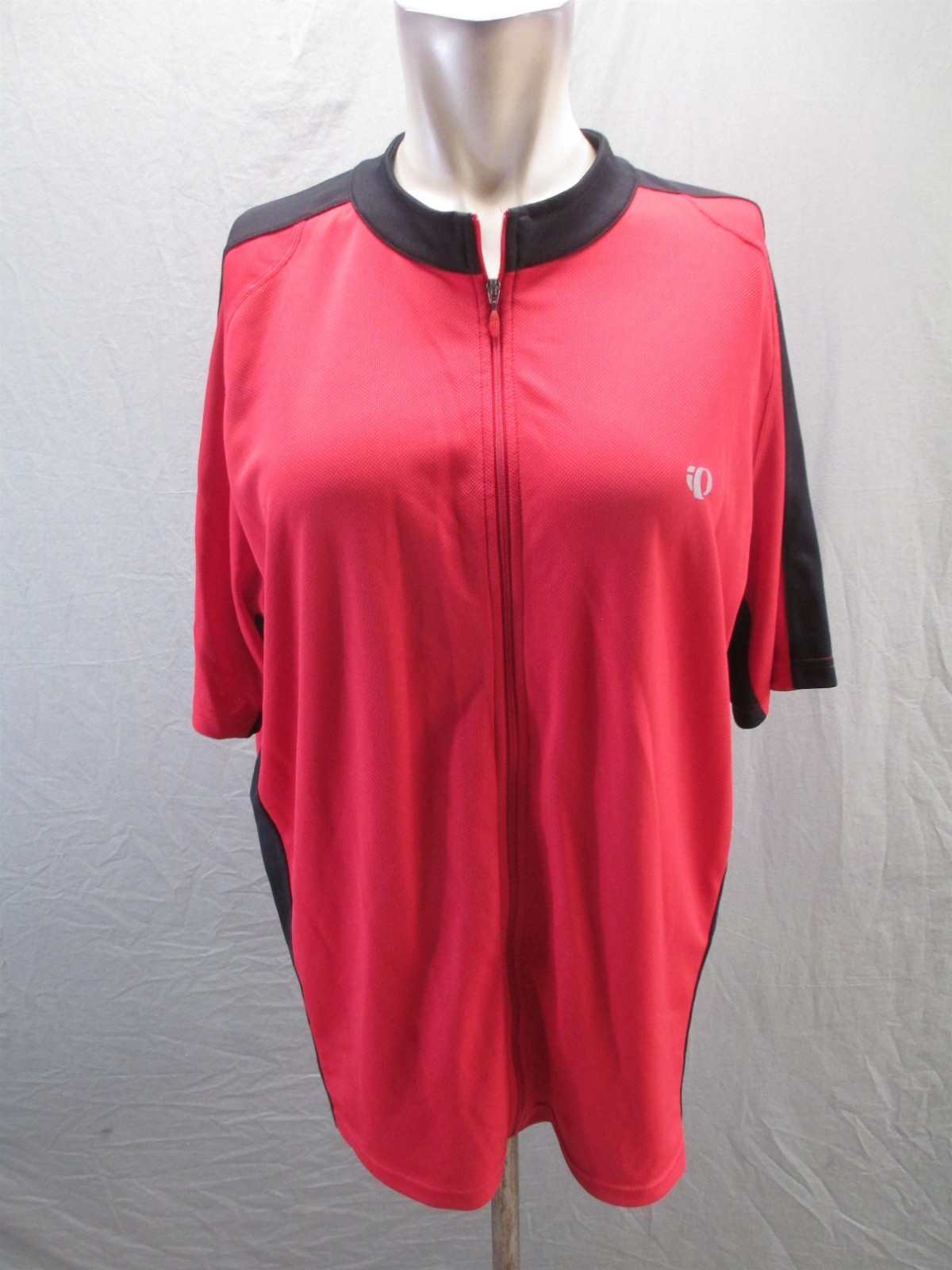 Pearl Izumi Size XL Mens Red Cycling Stretch Back Pocket Full Zip Sport Top 359