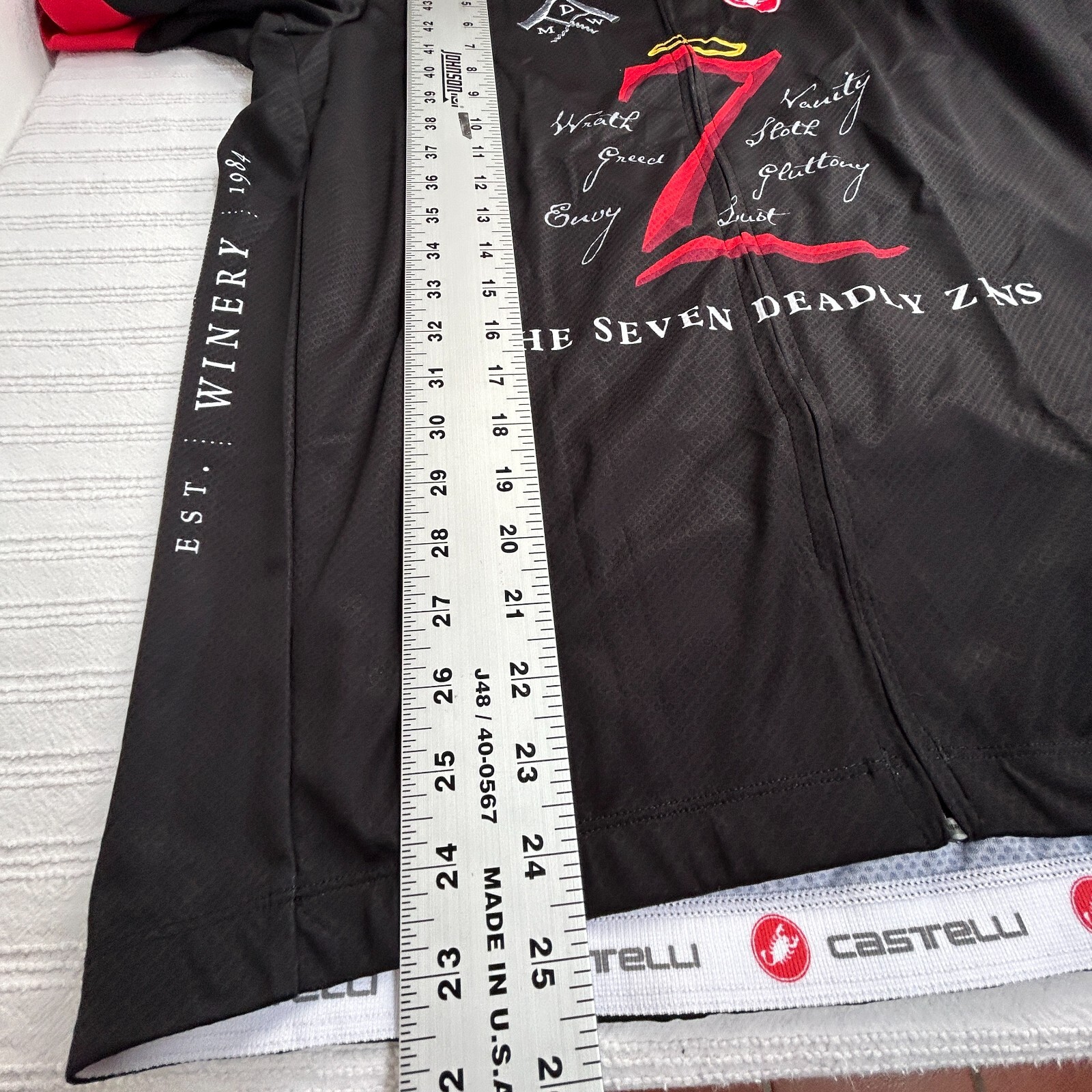 Castelli Cycling Jersey Size XXXL Deadly Zins Michael David Winery Black New