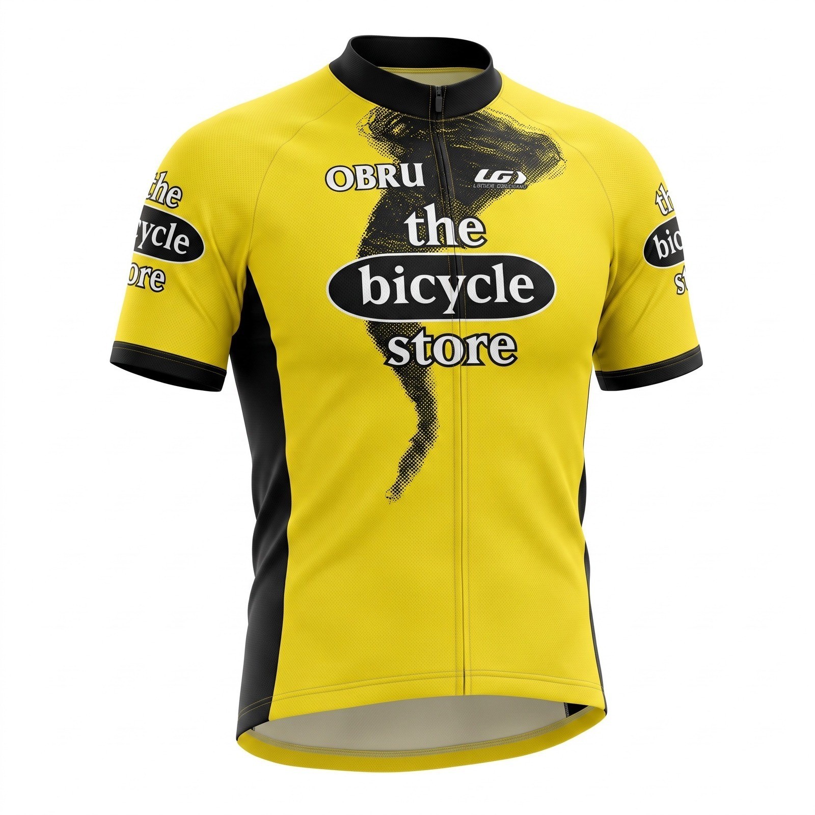 Louis Garneau Mens The Bicycle Store OBRU Cycling Jersey Yellow Black Size XXL