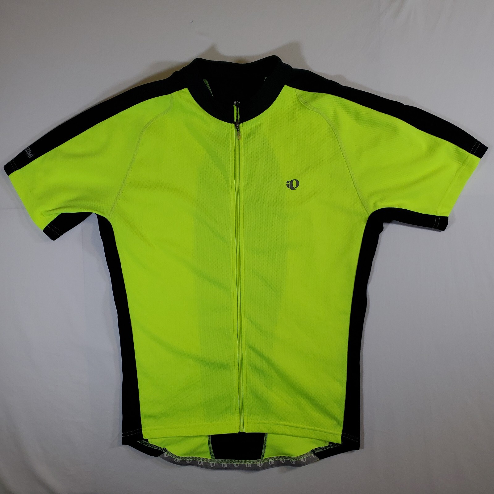 Pearl Izumi Neon Yellow Green Black 2009 Y2K Small Full Zip Cycling Jersey Shirt