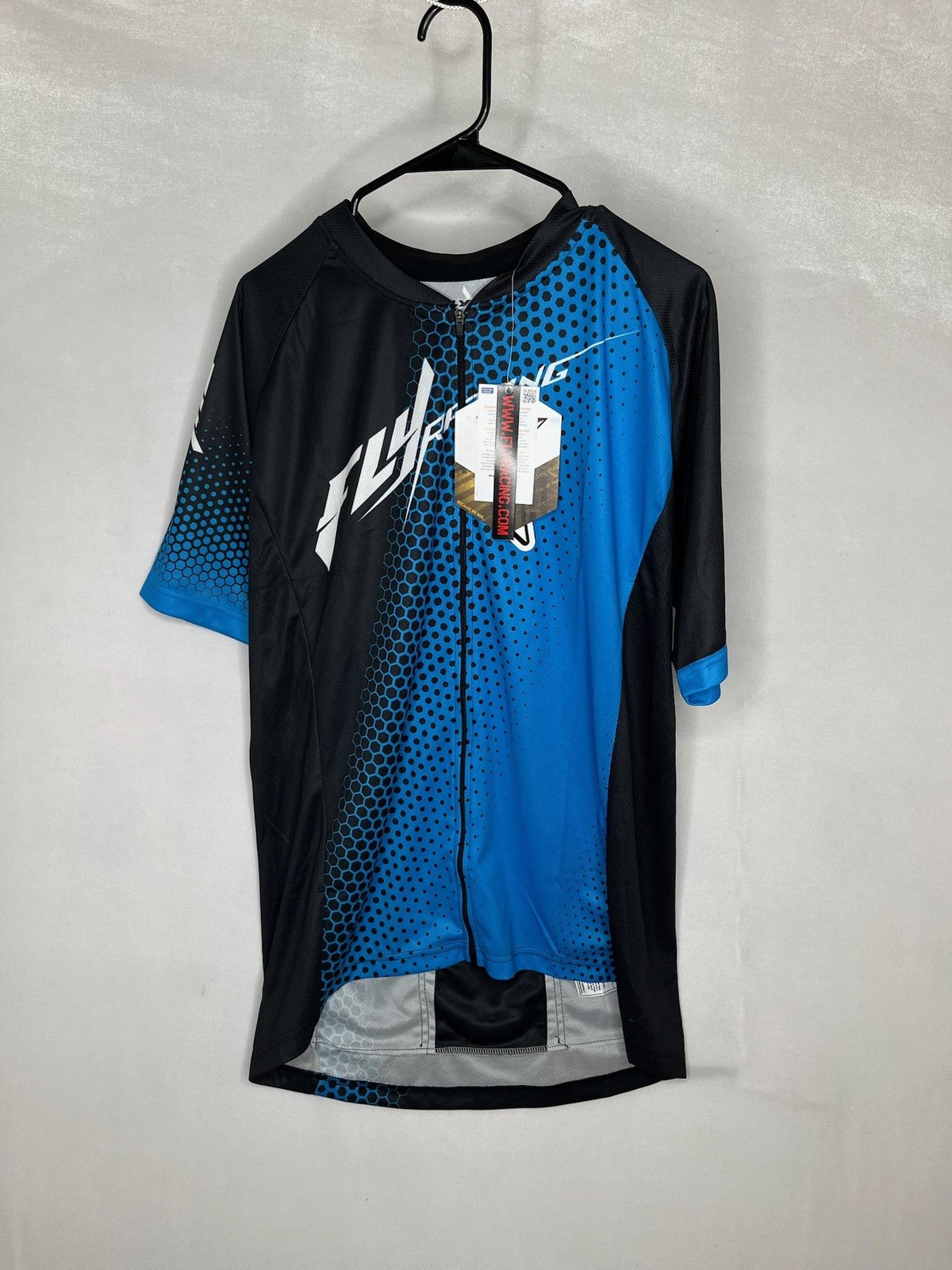 Fly Racing Cycling Jersey Shirt XL Black Short Sleeve Mens Full Zip Quick Dry