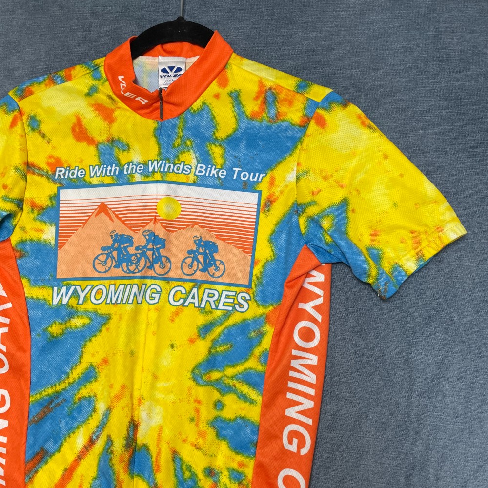 Voler Club Set-In Wyoming Cares Cycling Jersey Mens Small Multicolor Full Zip