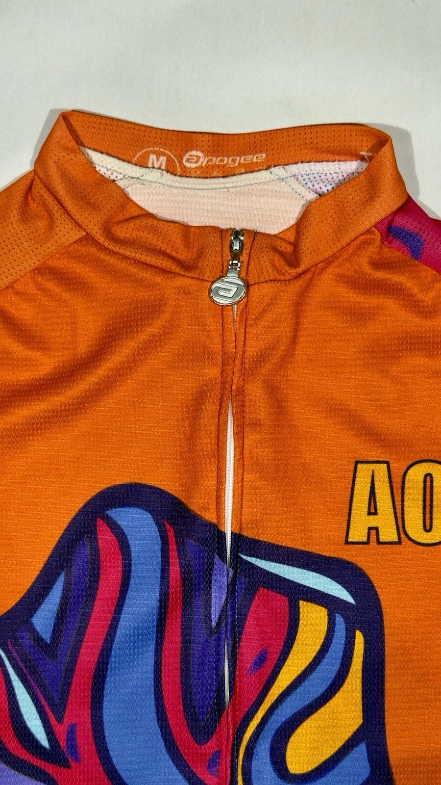 AOR Women’s Cycling Shirt Full Zip Short Sleeve Colorful Bike Shirt M Preowend