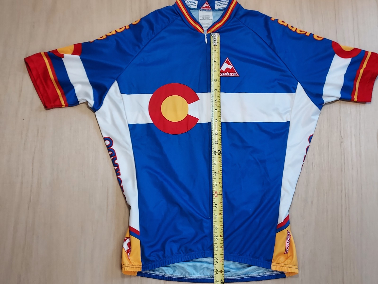 Radere Colorado State Flag Cycling Jersey Mens L Blue White 3/4 Zip Pockets