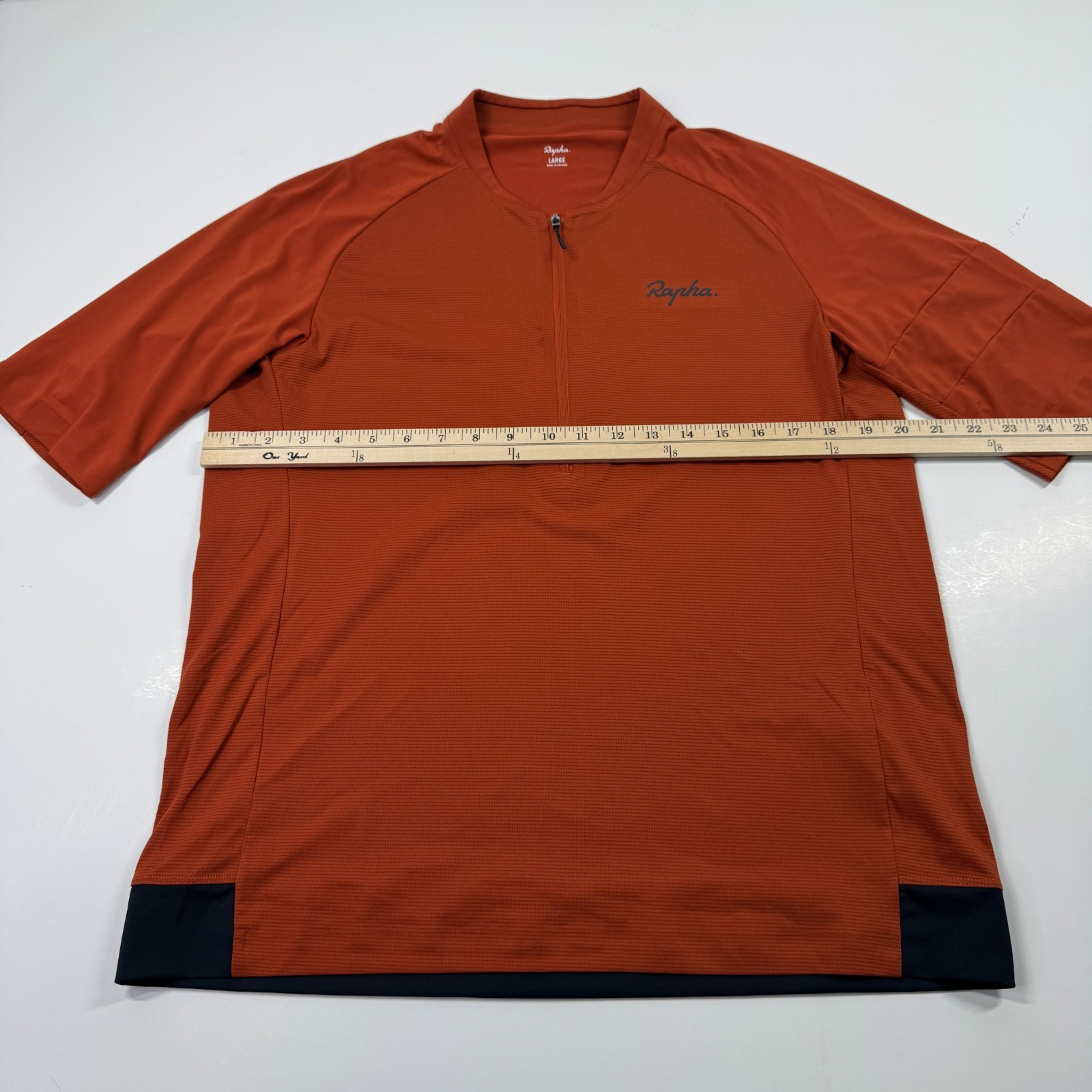 Rapha Men’s Explore Zip Neck Technical T-Shirt Cycling Orange Mens Large